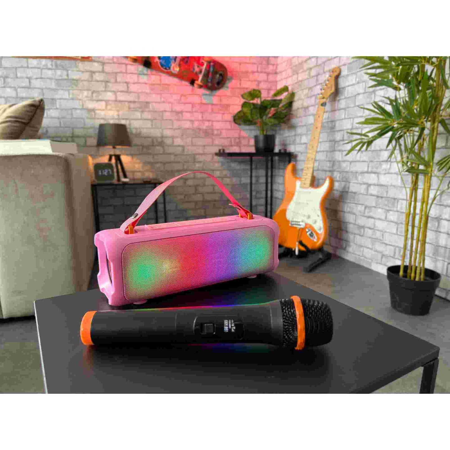 N-Gear | Blazooka 703P Bluetooth Speaker Karaoke Set Party Box with Microphone Pink