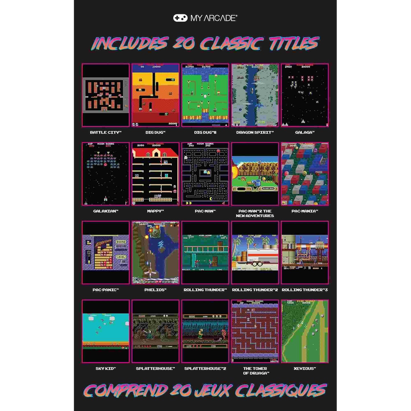 My Arcade | Bandai Namco Museum Hits (20 in 1) Mini Player 10 Inch