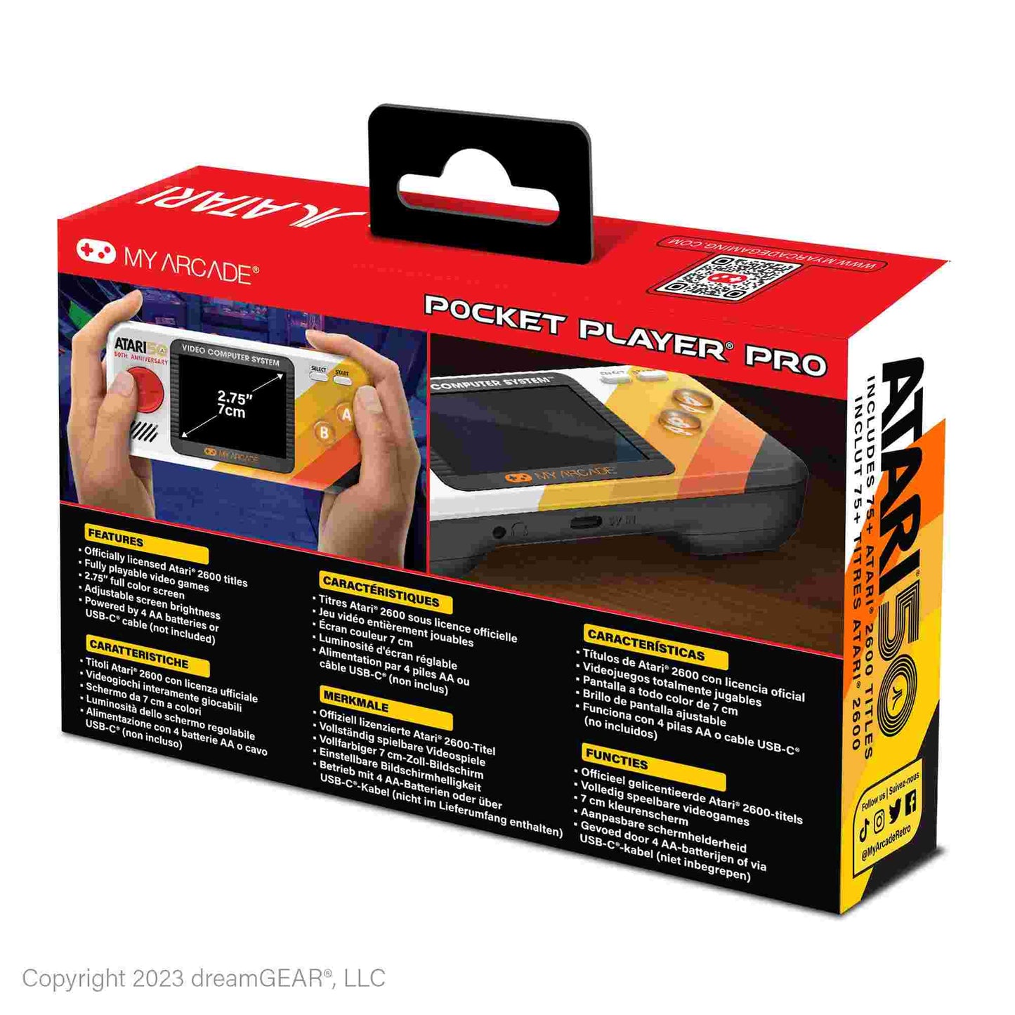 My Arcade | Atari Pocket Player Pro Portable Gaming System (100 Games in 1)