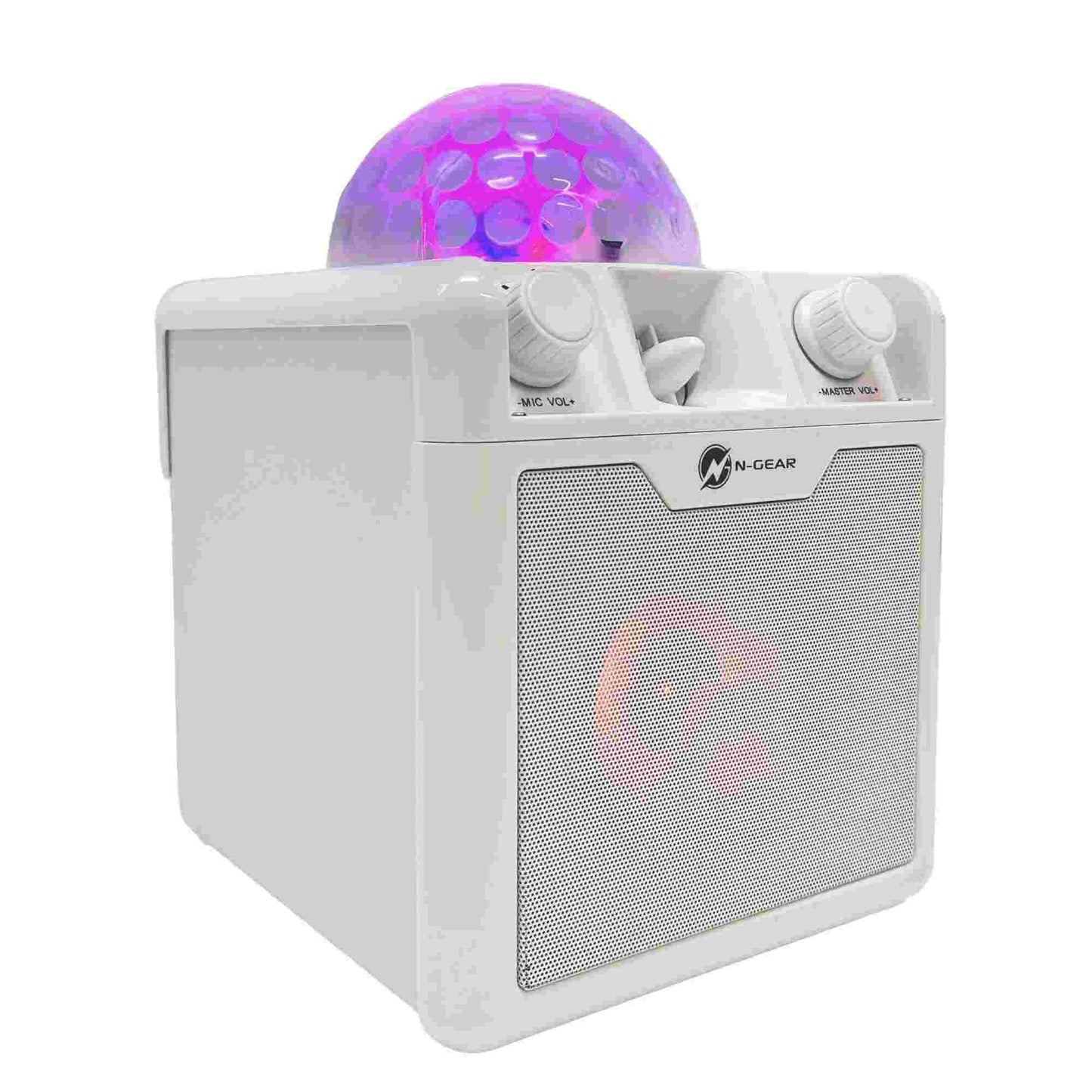 N-Gear | Disco Block 410 Bluetooth Speaker Karaoke Set Party Box with 2 Microphones White