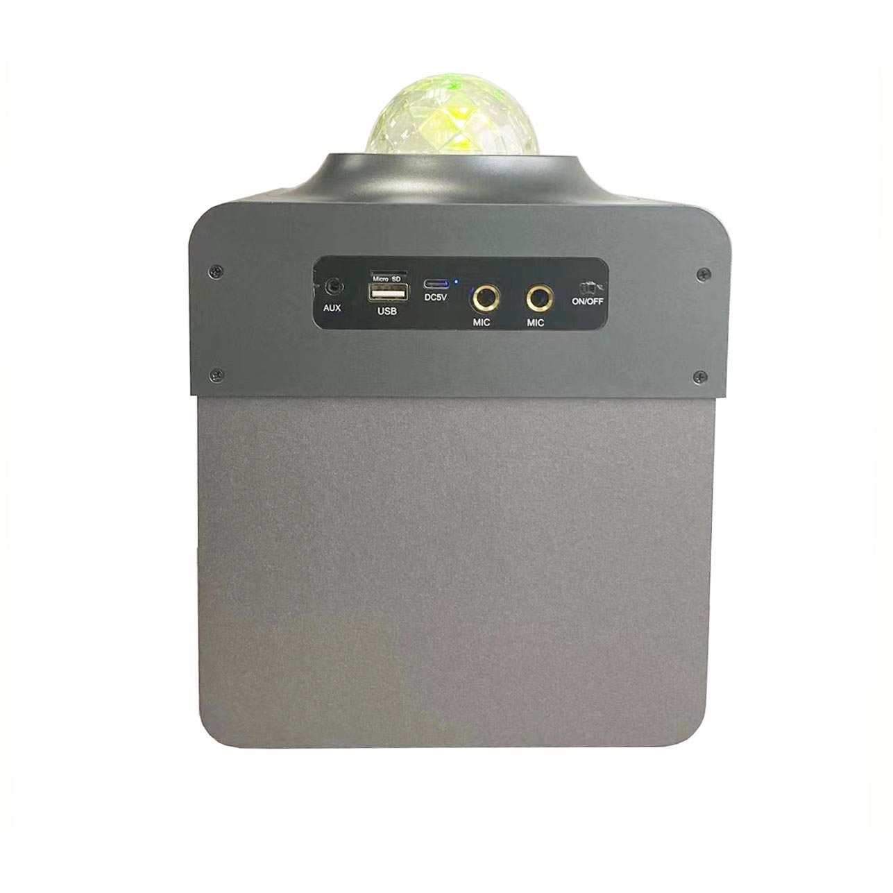 N-Gear | Disco Star 710 Space Grey Bluetooth Speaker Karaoke Set Party Box with Star Projector & 2 Microphones