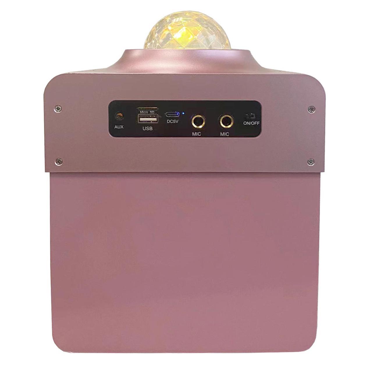 N-Gear | Disco Star 710 Space Pink Bluetooth Speaker Karaoke Set Party Box with Star Projector & 2 Microphones
