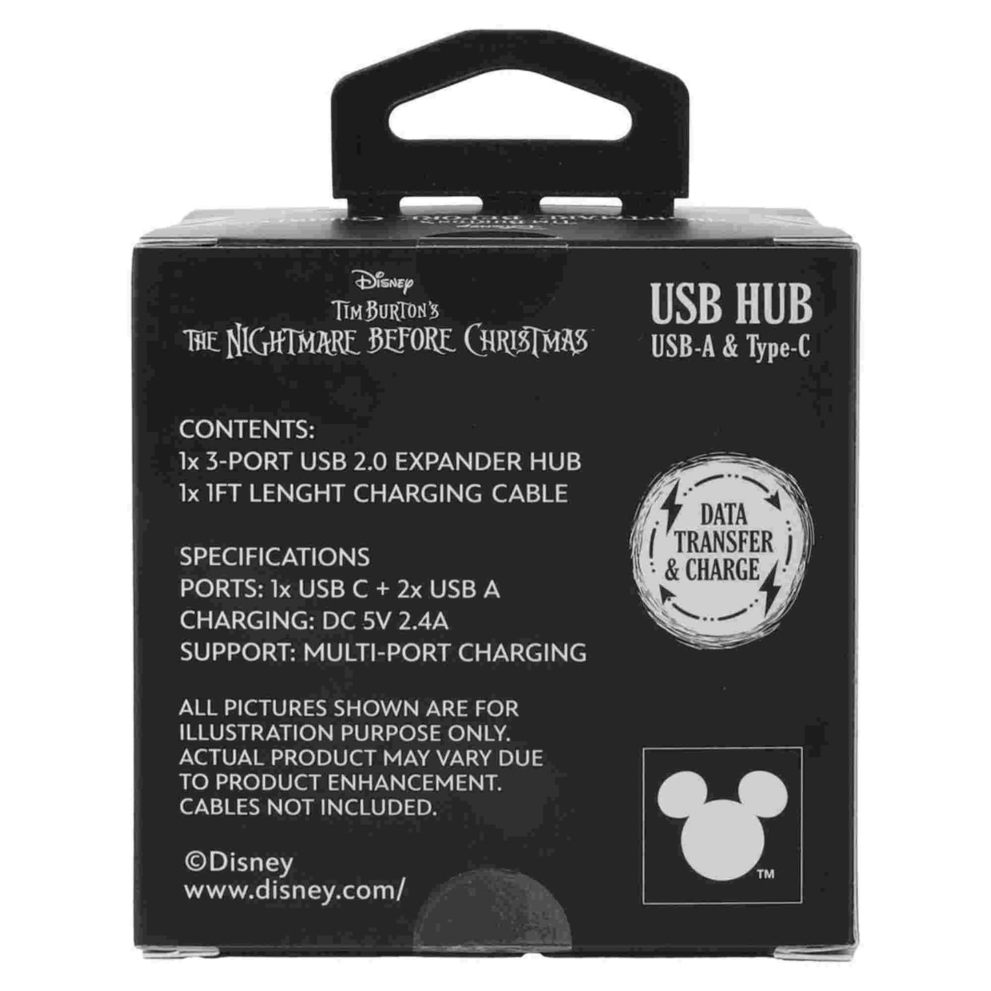 Quest | Nightmare Before Christmas USB charging Hub 2 USB-A & 1 USB-C Jack Web