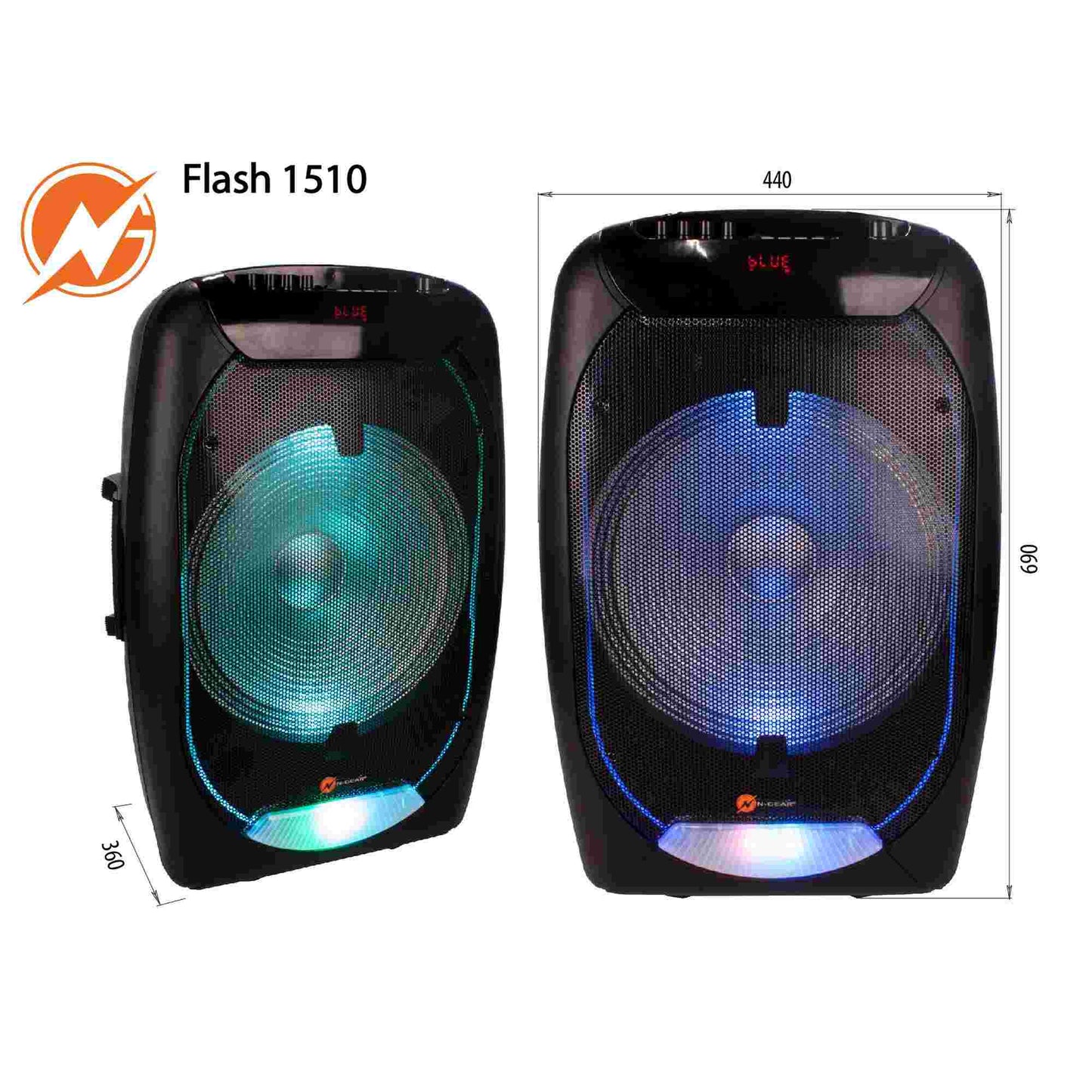 N-Gear | The Flash 1540 15 Inch Speaker Karaoke with Disco Light And Microphone