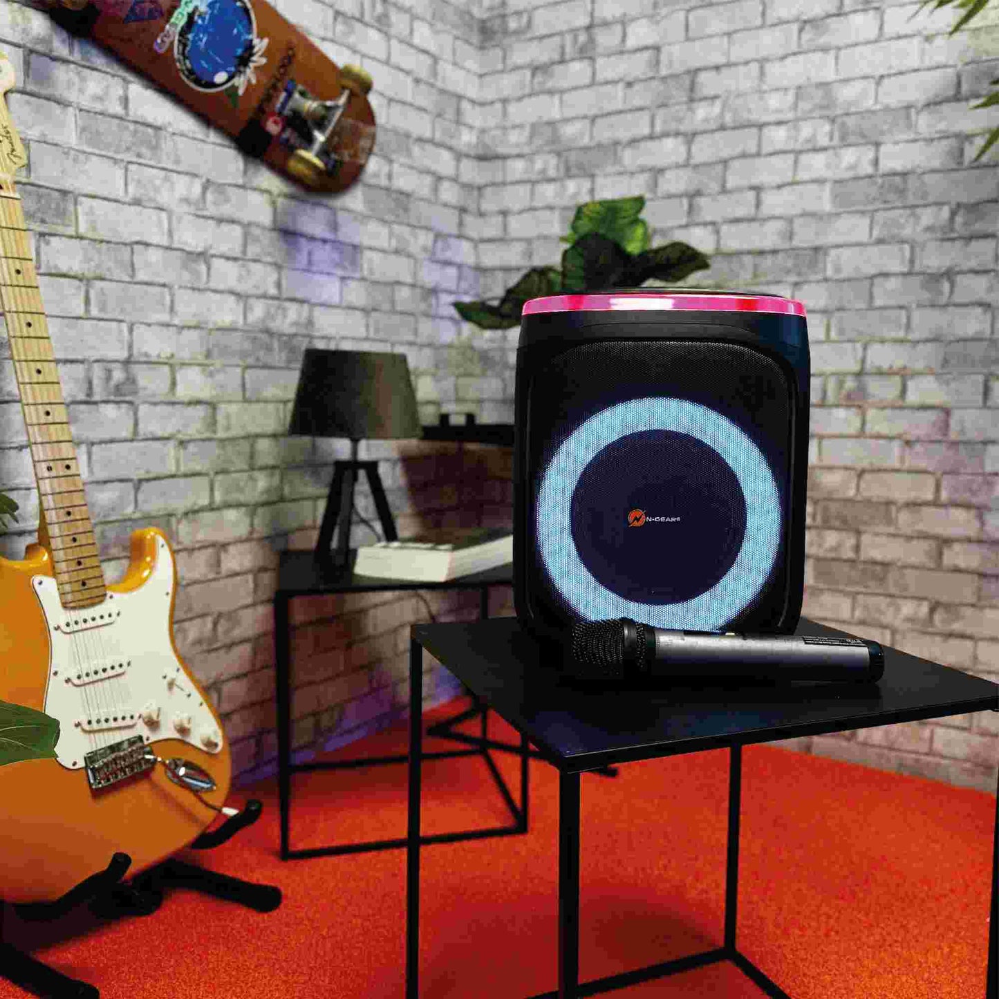 N-Gear | Flash Banger 606 Karaoke Set Bluetooth Speaker Party Box with Wireless Microphone Black