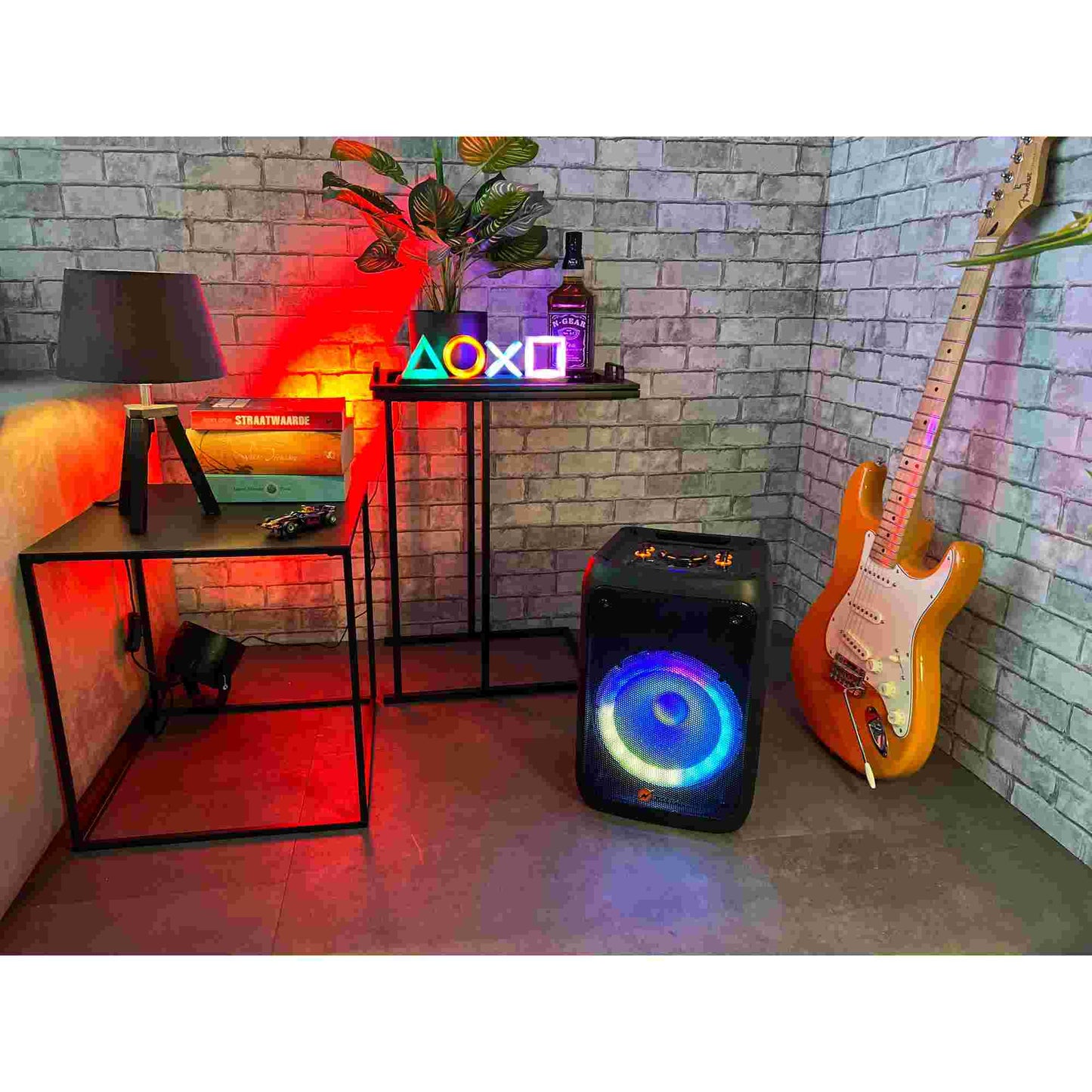 N-Gear | Flash Banger 777 Wireless Speaker Karaoke Set Party Box with 2 Microphones Black