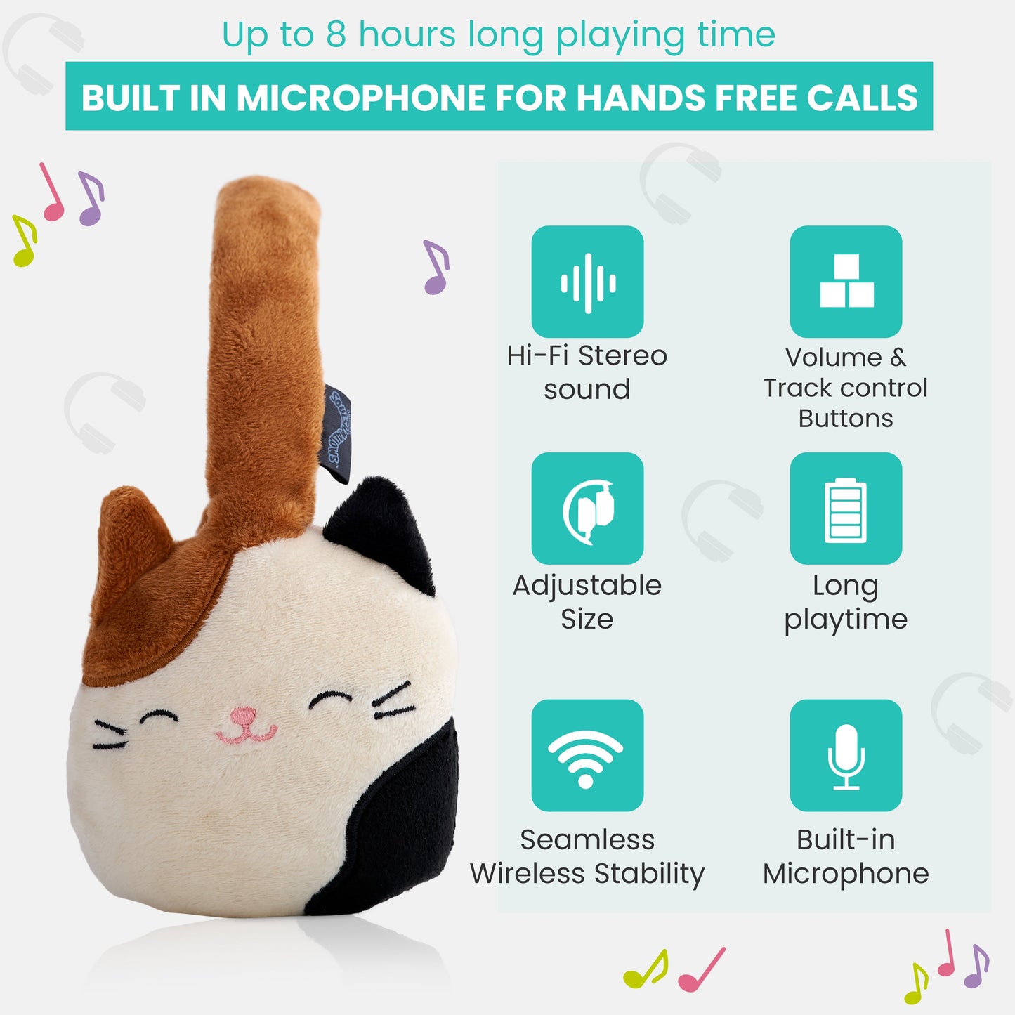 Lazerbuilt | Squishmallows Cam Plush Bluetooth Headphones