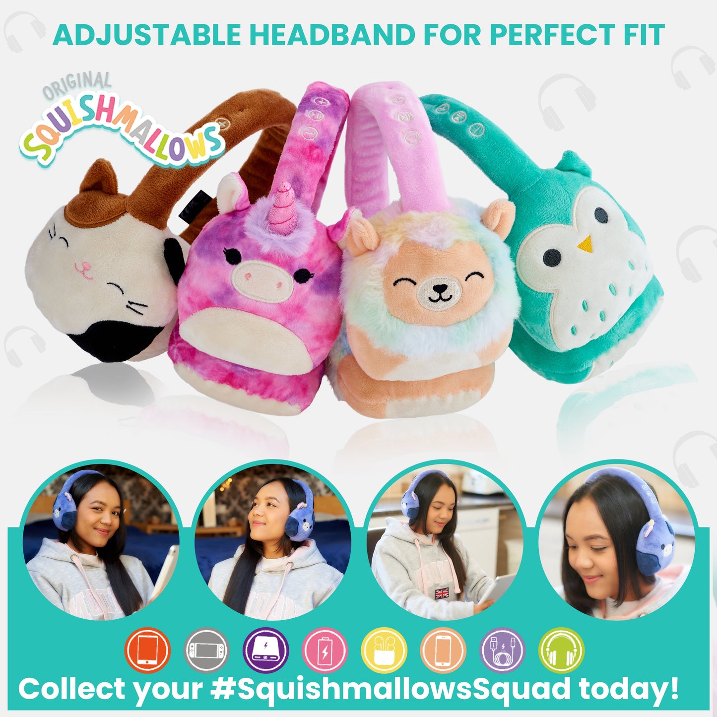 Lazerbuilt | Squishmallows Ingred Plush Bluetooth Headphones