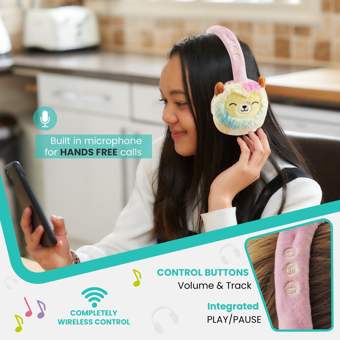 Lazerbuilt | Squishmallows Leonard Plush Bluetooth Headphones