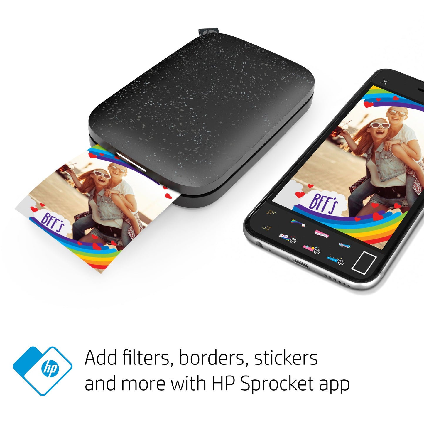 HP | HP Sprocket 2x3 Portable Instant Photo Printer – Black