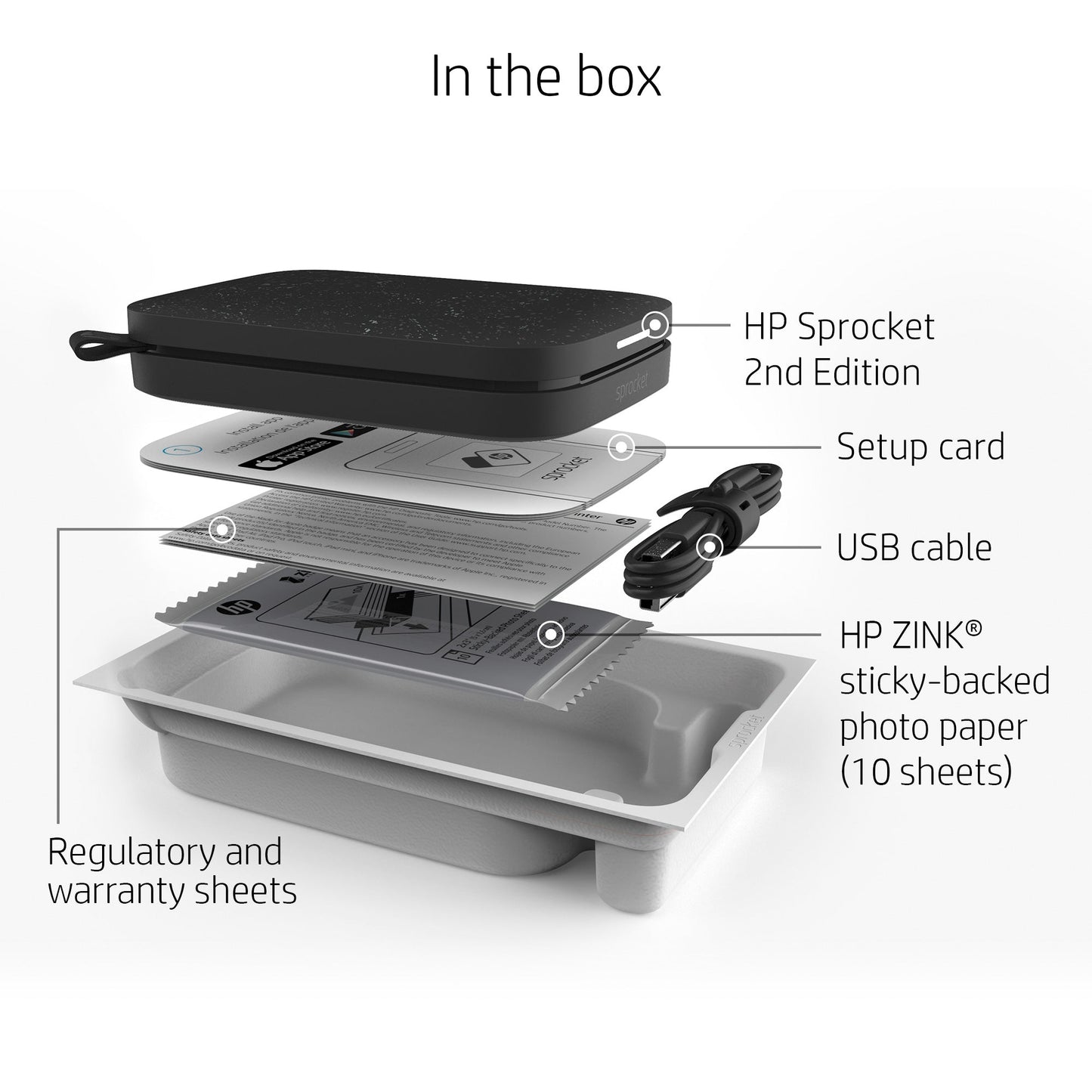 HP | HP Sprocket 2x3 Portable Instant Photo Printer – Black