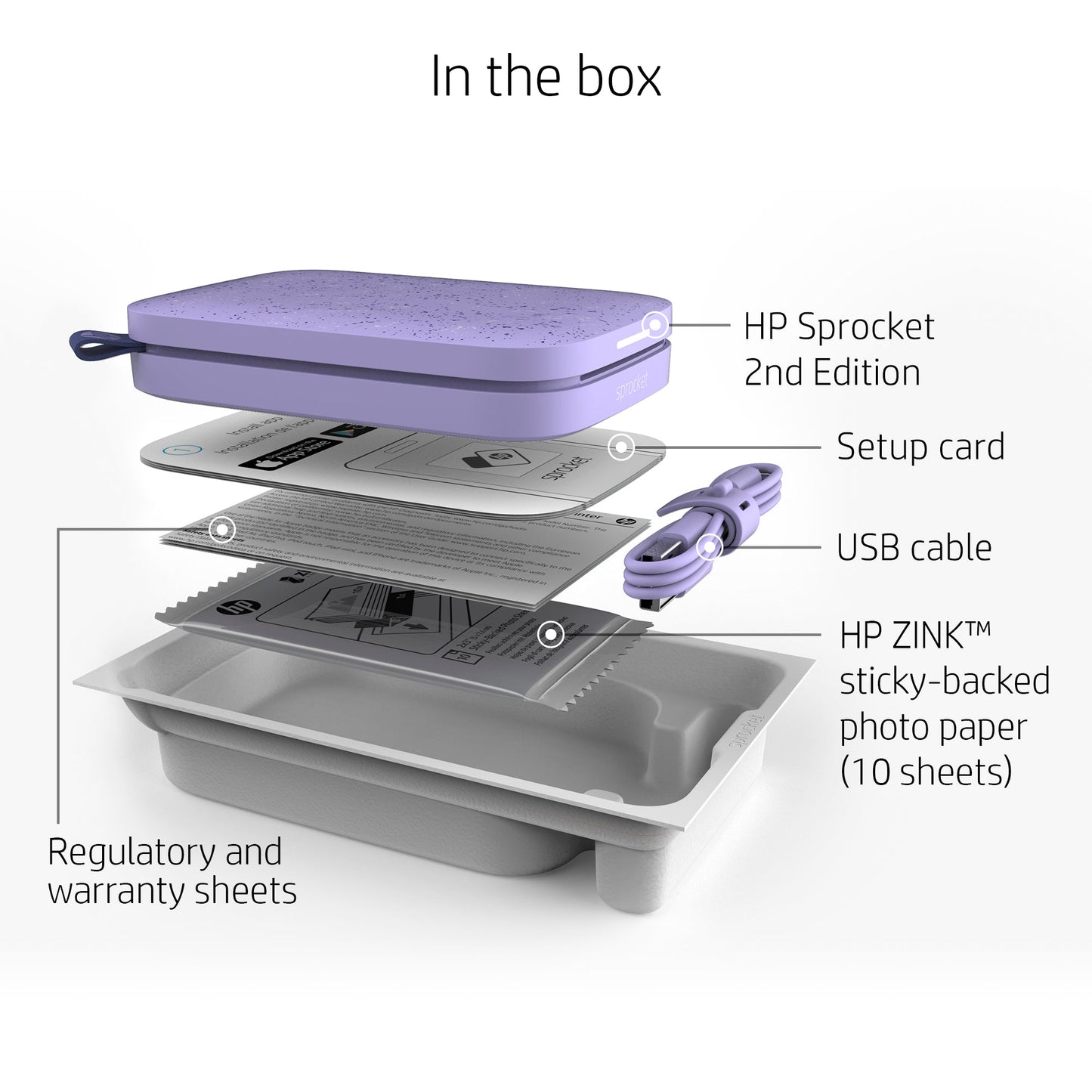 HP | HP Sprocket 2x3 Portable Instant Photo Printer – Purple