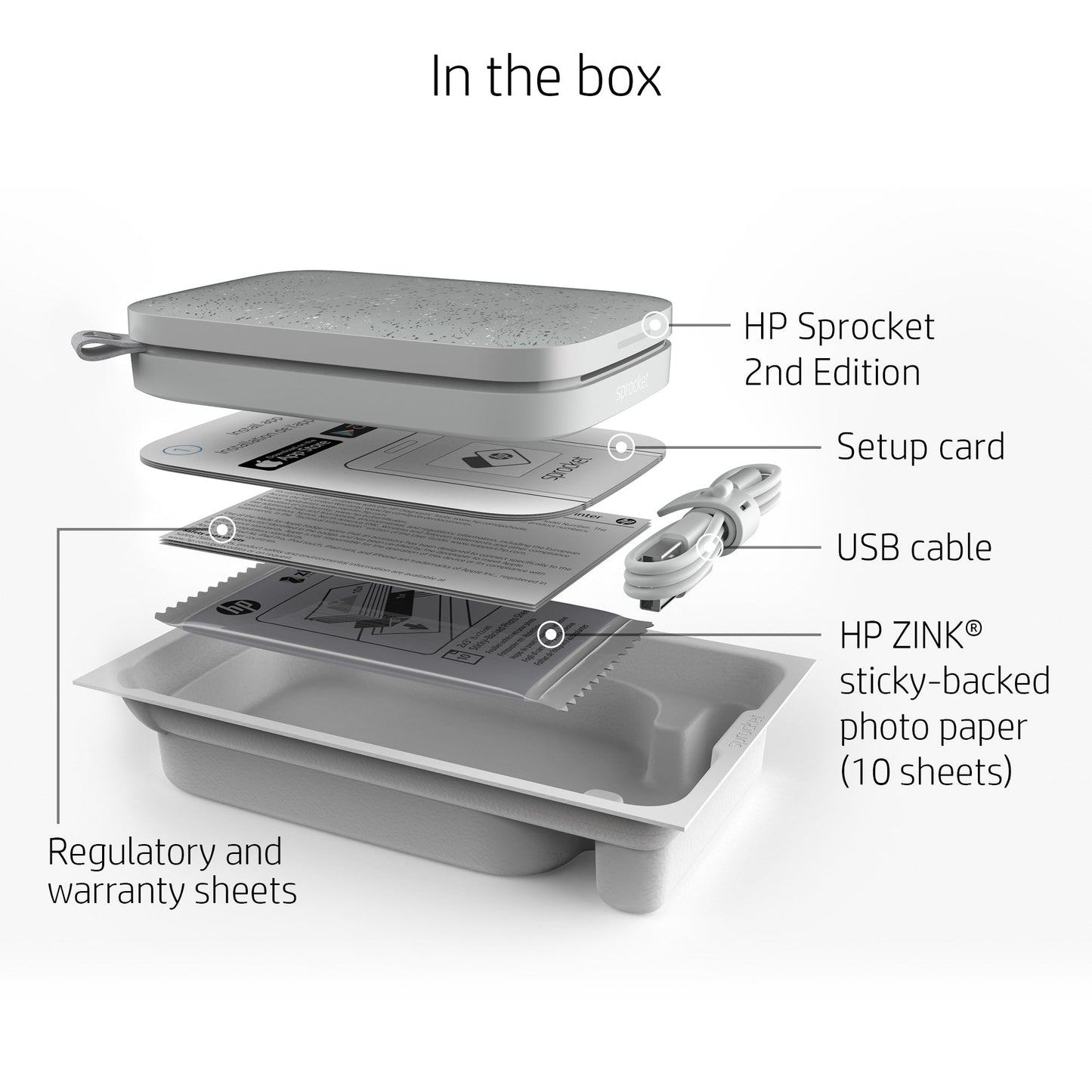 HP | HP Sprocket 2x3 Portable Instant Photo Printer - White