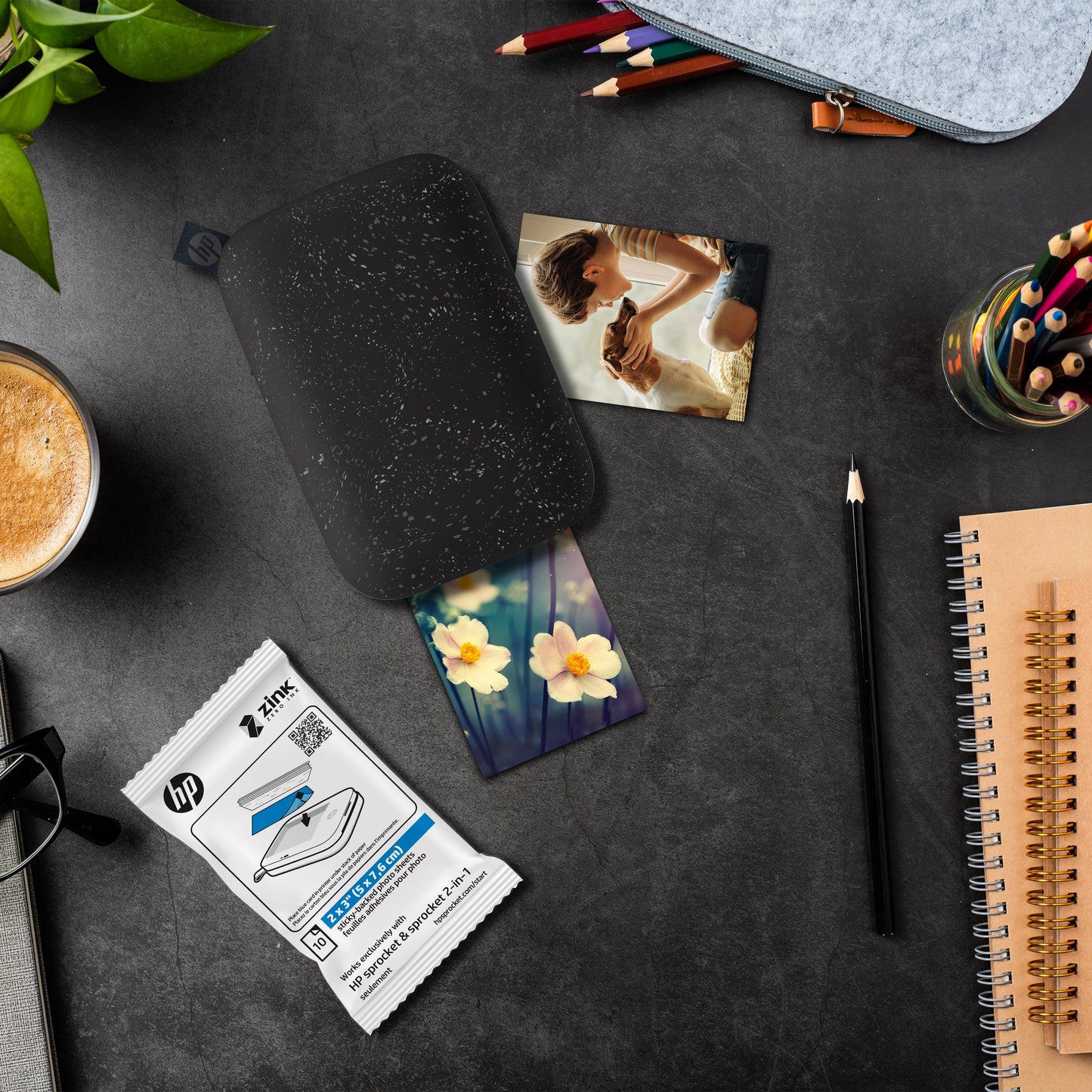 HP | 50 Sheets -HP Sprocket 2"x3" Premium Zink Sticky Back Photo Paper