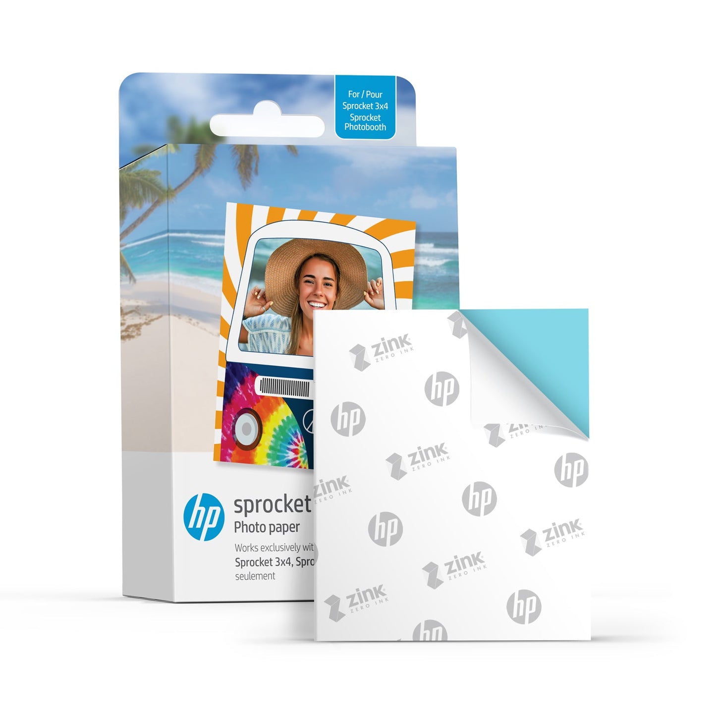 HP | 100 Sheets - HP Sprocket 3.5 x 4.25” Zink Sticky-backed Photo Paper