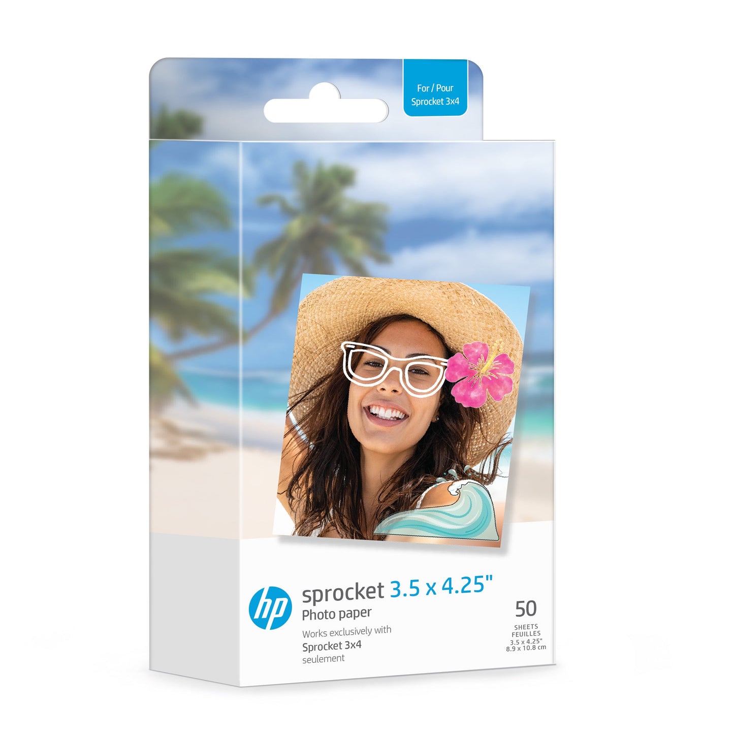 HP | 50 Sheets - HP Sprocket 3.5 x 4.25” Zink Sticky-backed Photo Paper