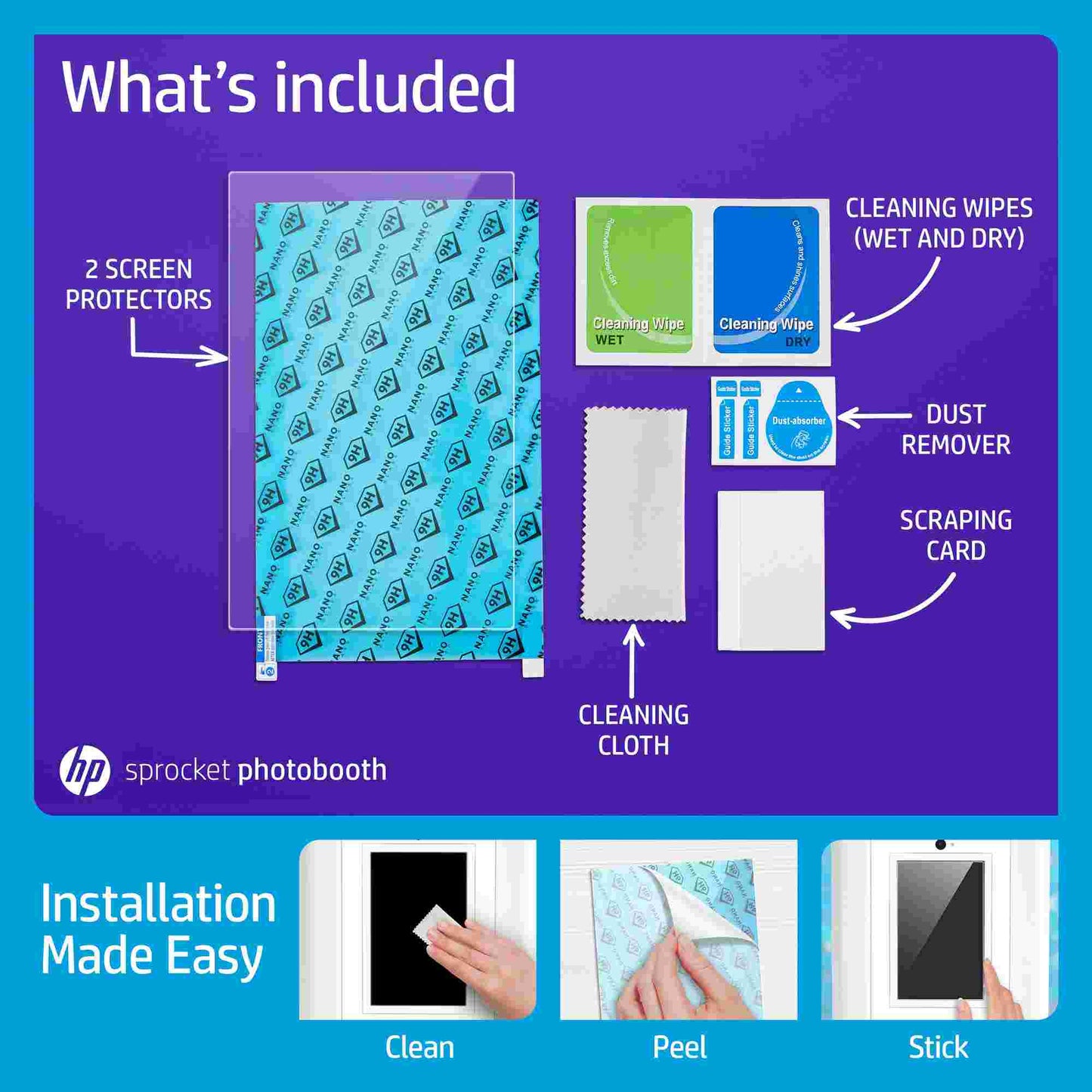 HP | HP Sprocket Photobooth Screen Protector - 2 Pack