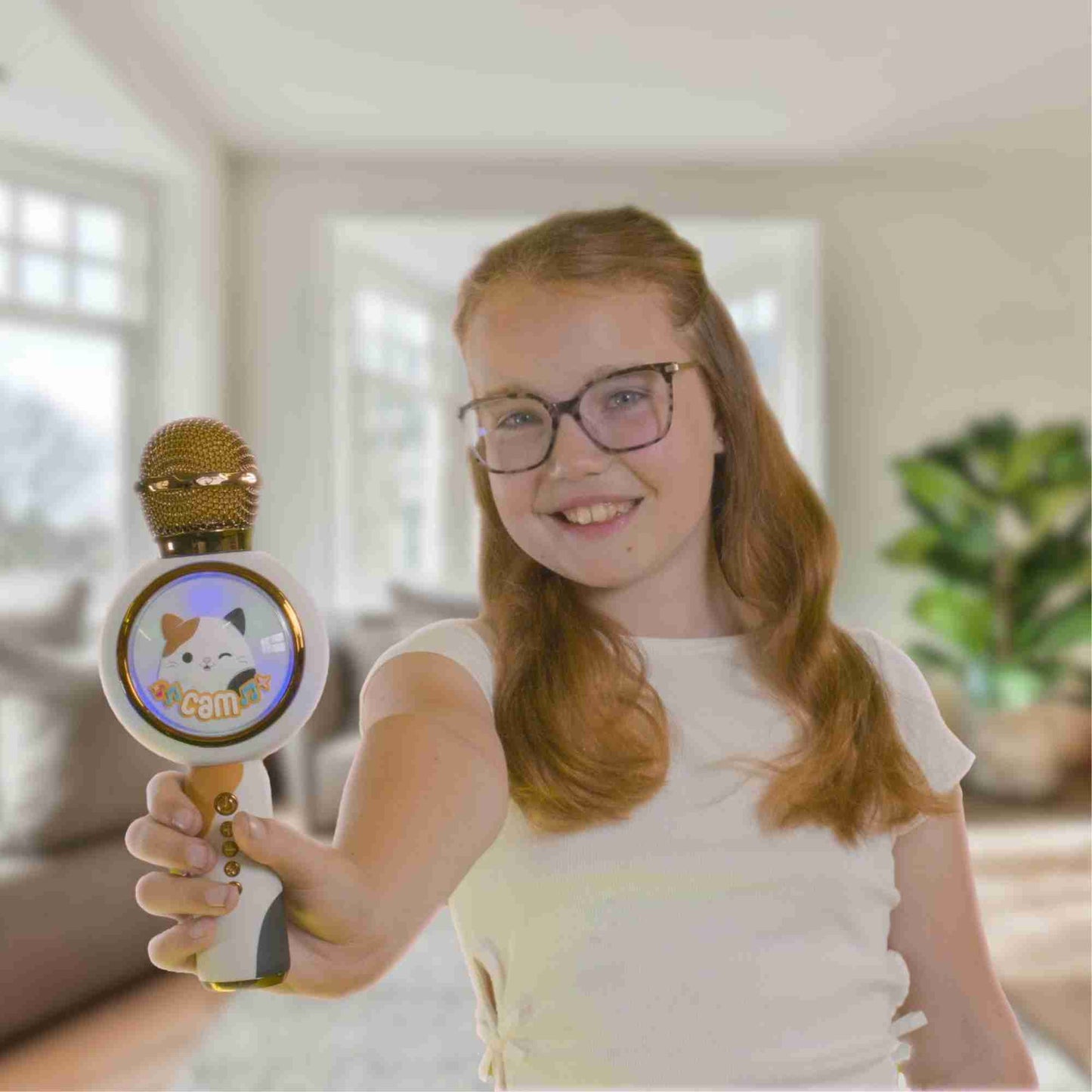 Lazerbuilt Squishmallows Cam the Cat Karaoke Microphone