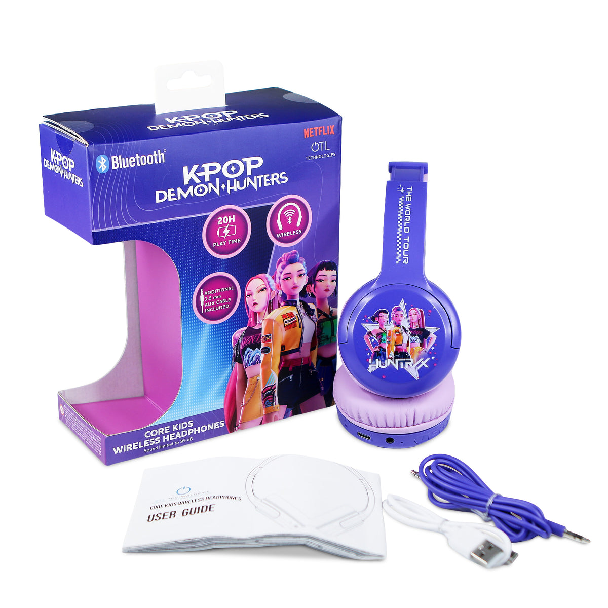 OTL | KPop Demon Hunters Huntr/X Kids Wireless Headphones Purple