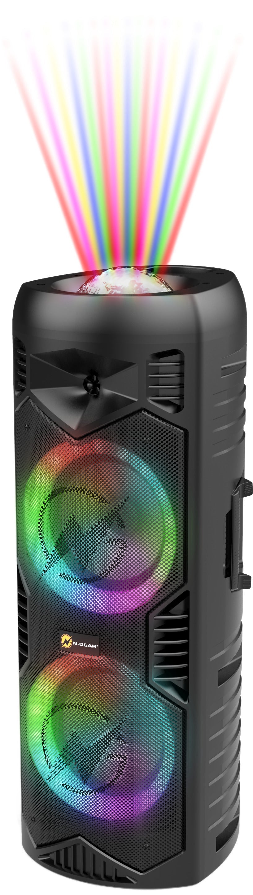 N-Gear | LGP5150 Wireless Bluetooth Party Speaker Karaoke Set 1 Microphone Disco Lighting Stealth Black