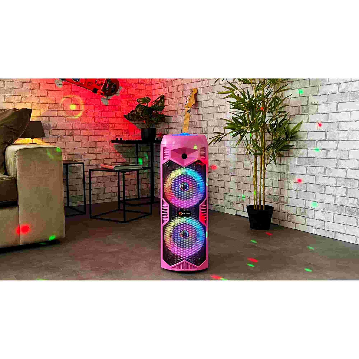 N-Gear | LGP5150 Bluetooth Speaker Karaoke Set Party Box with Microphone Barbie Pink