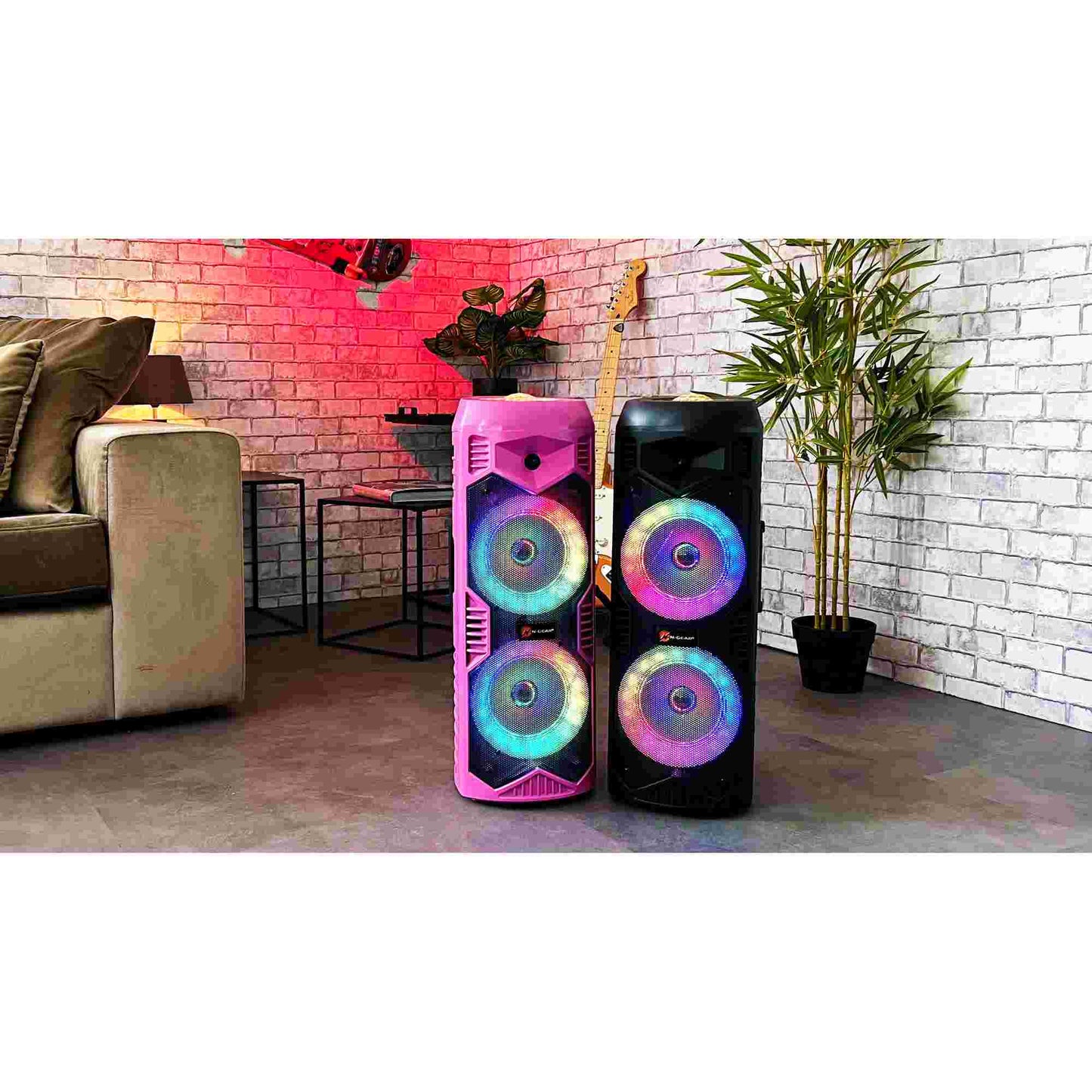 N-Gear | LGP5150 Bluetooth Speaker Karaoke Set Party Box with Microphone Barbie Pink
