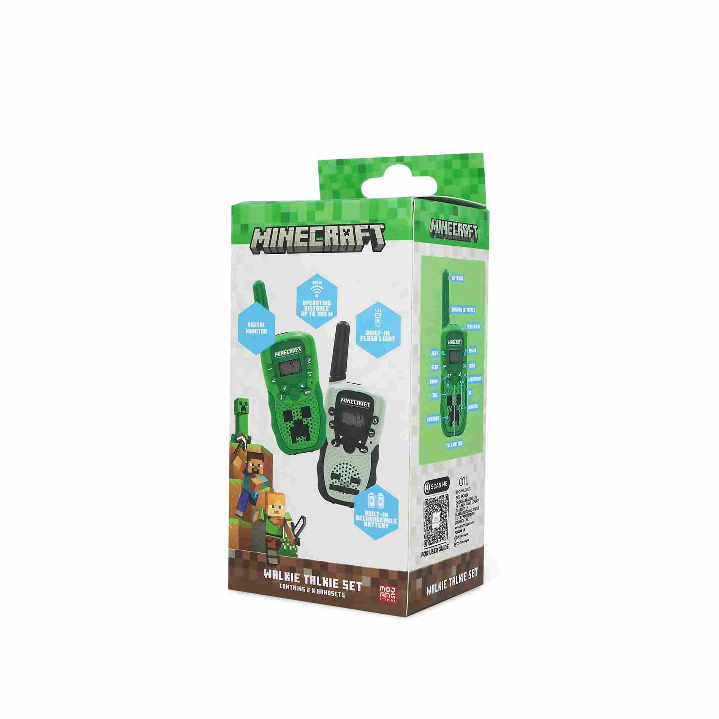 OTL Minecraft Walkie Talkie Set Green & Grey