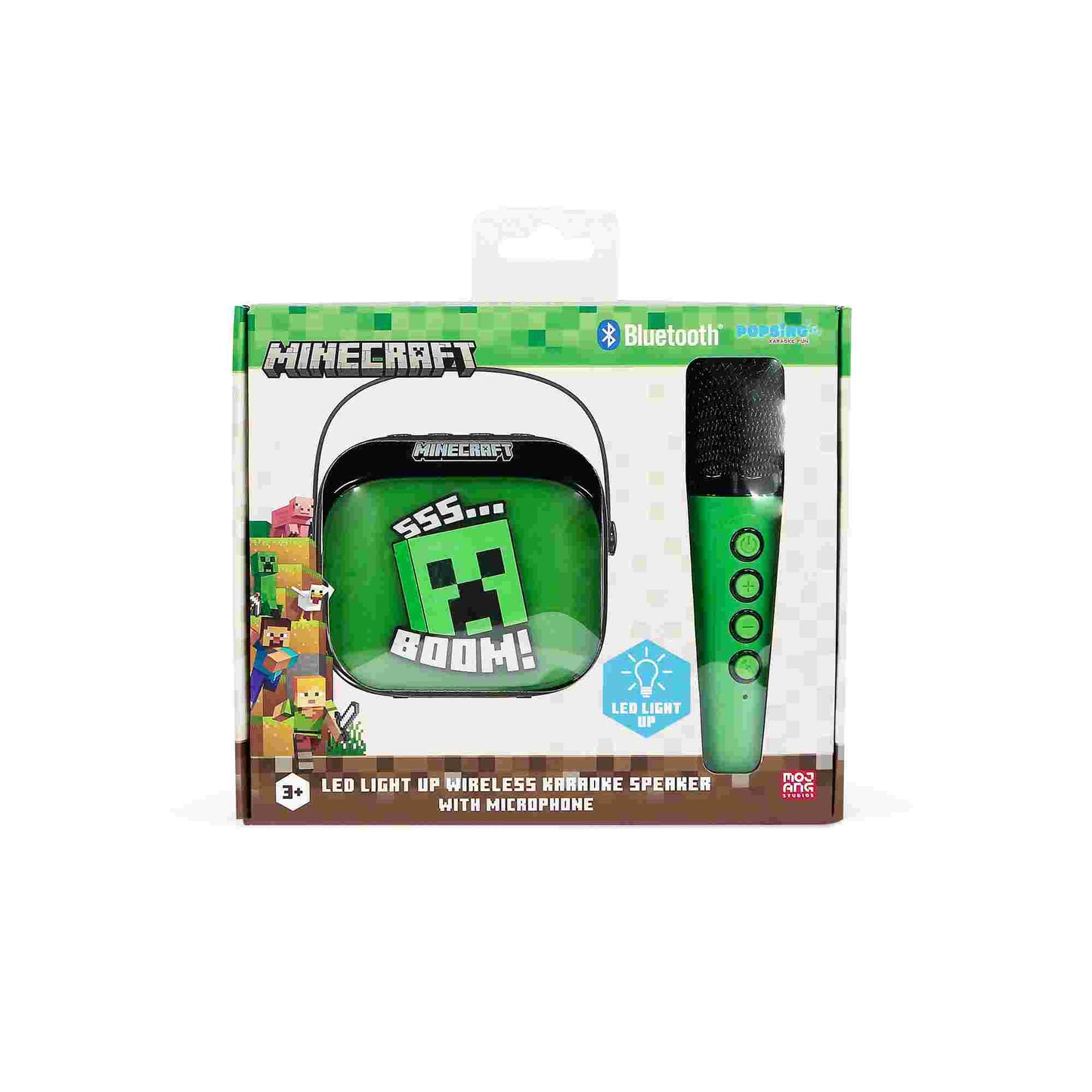 OTL Minecraft Popsing Led Light-Up Wireless Karaoke Speaker & Microphone