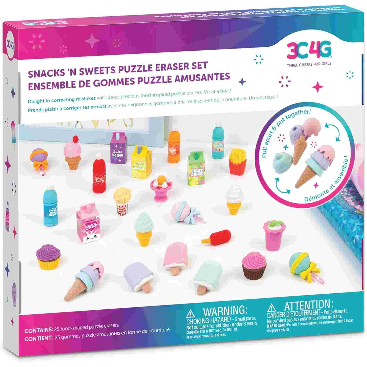 Make it Real | 3C4G Snacks 'N Sweets Puzzle Eraser Set