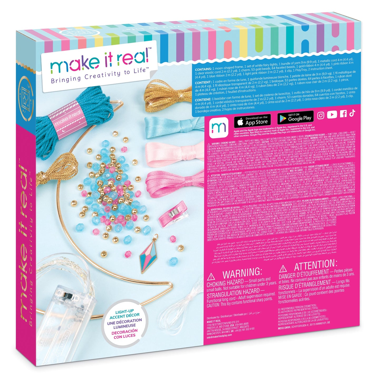 Make it Real | Lunar Dream Catcher With Lights - Blue