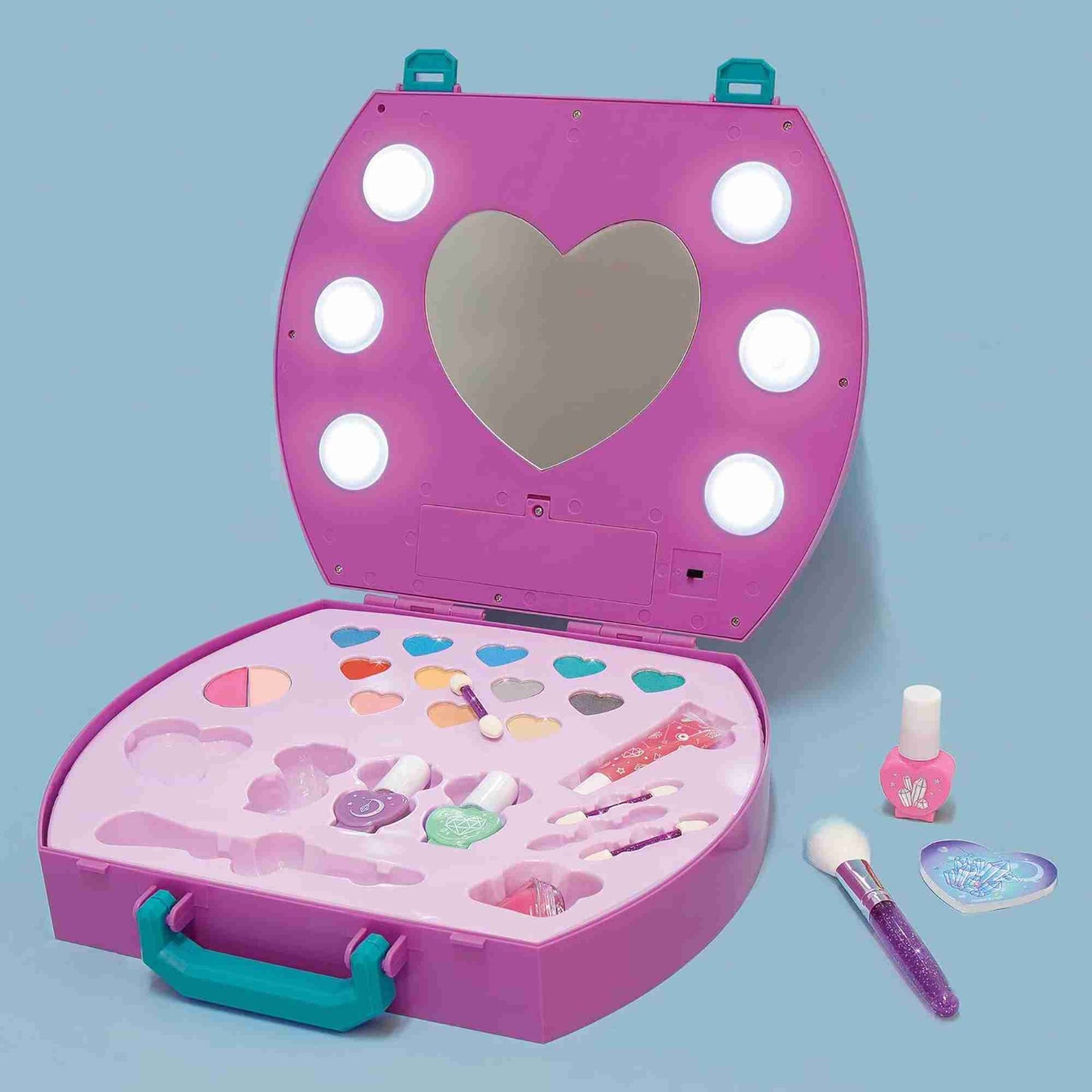 Make it Real | Light Up Makeup Set with Vanity Mirror Folding Storage Box