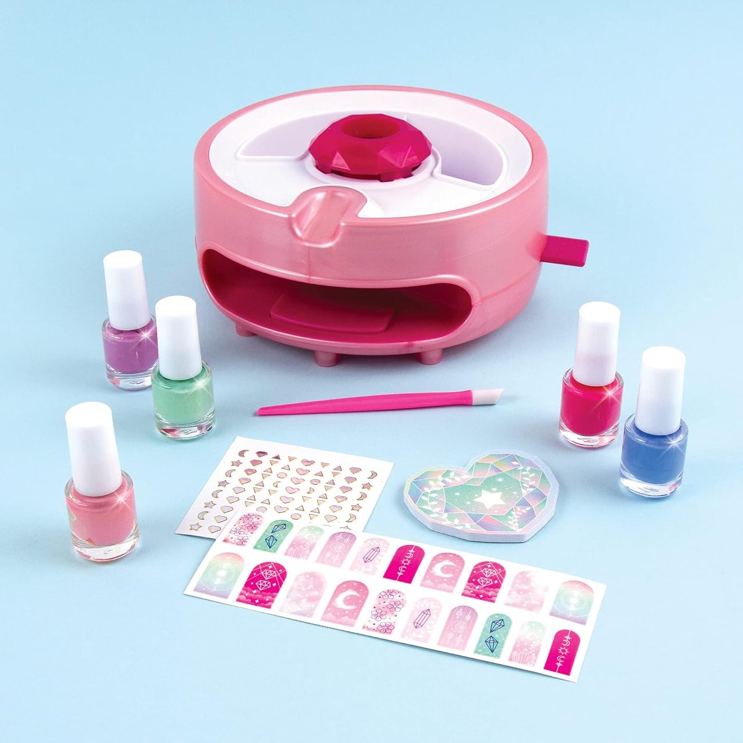 Make it Real | Non-Toxic Nail Varnish Set with Kid's Magic Light-Up Nail Dryer