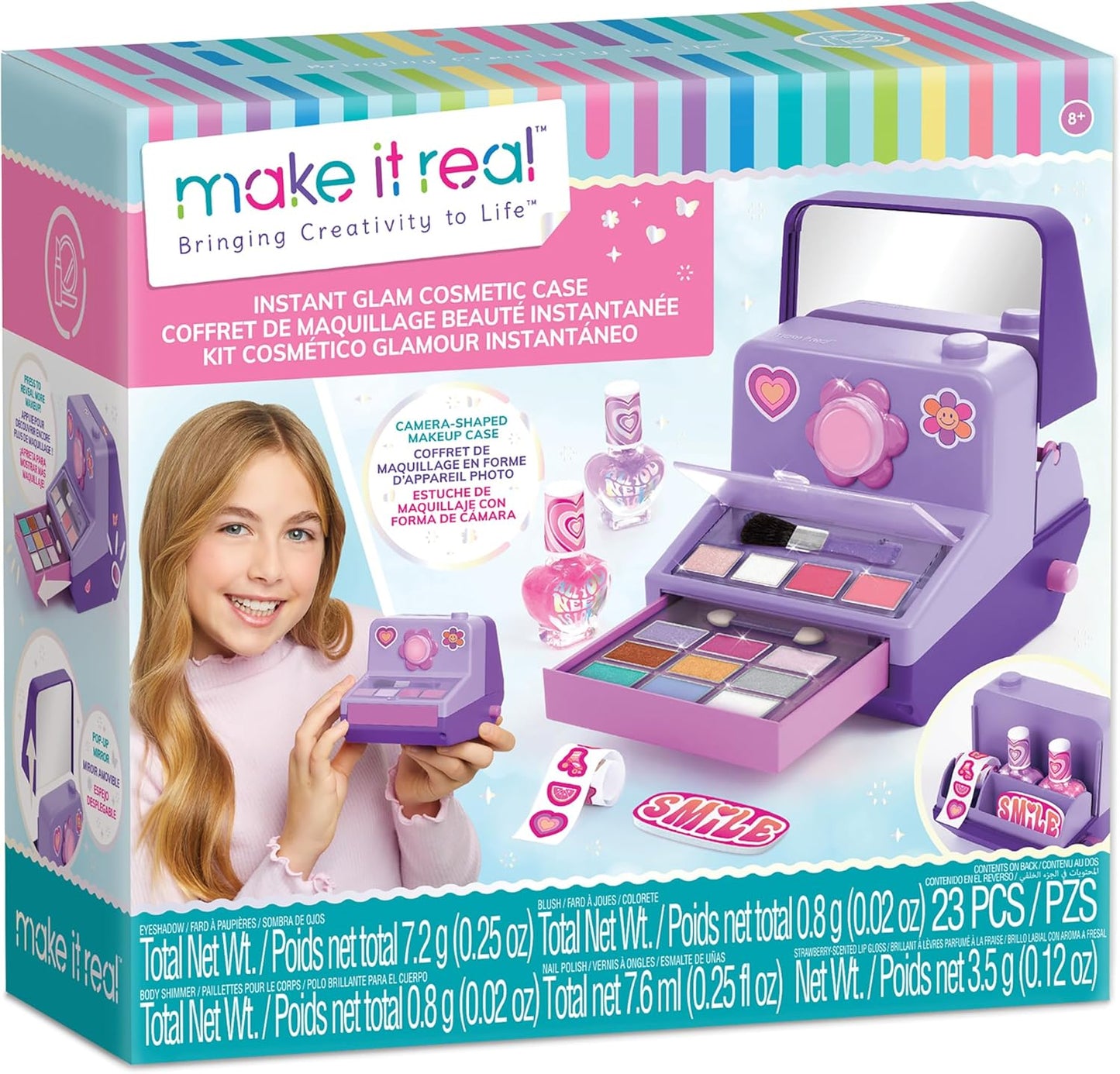 Make it Real | Instant Glam Cosmetics Set with Vintage Instant Camera Shaped Box