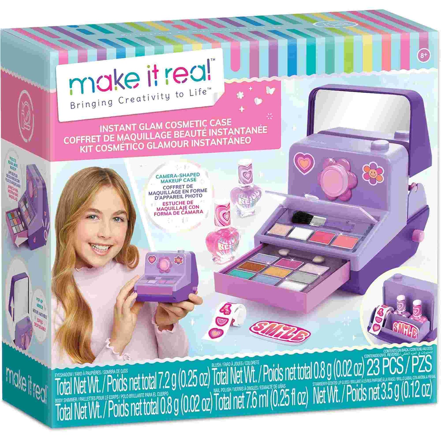 Make it Real | Instant Glam Cosmetics Set with Vintage Instant Camera Shaped Box