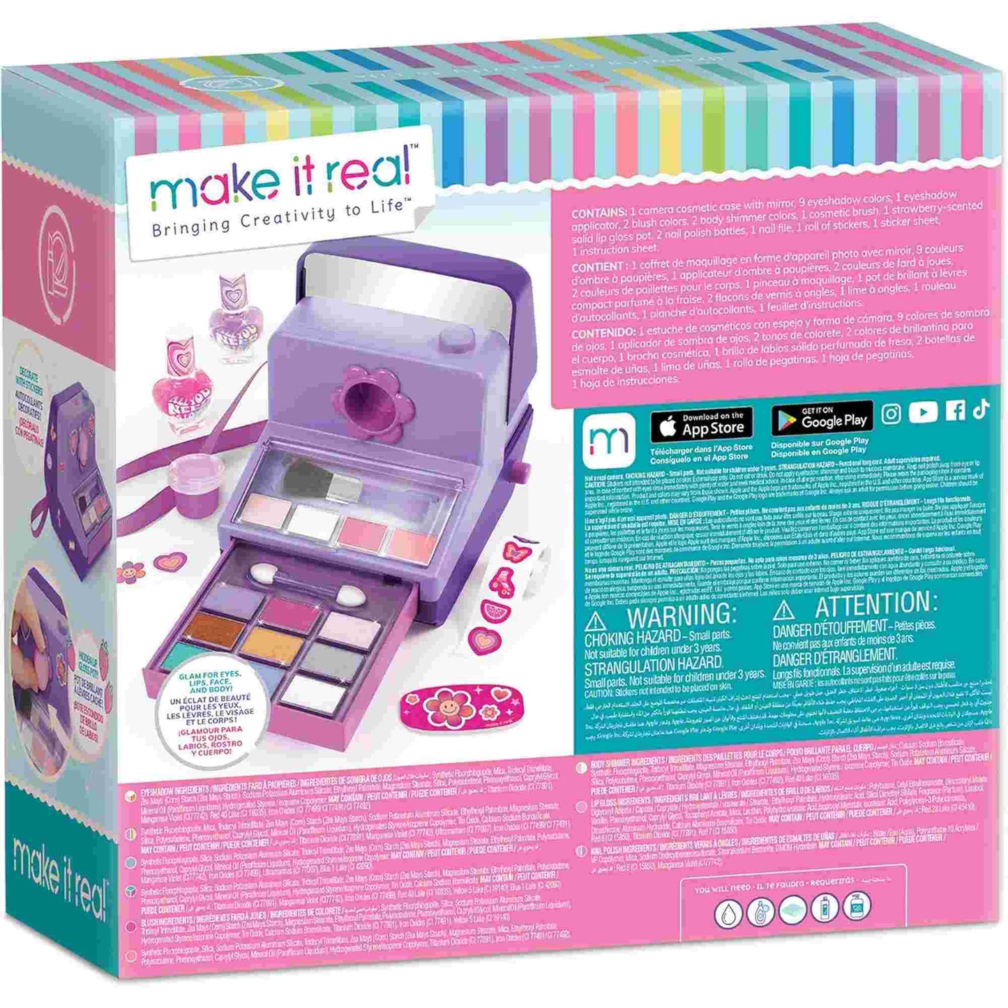 Make it Real | Instant Glam Cosmetics Set with Vintage Instant Camera Shaped Box