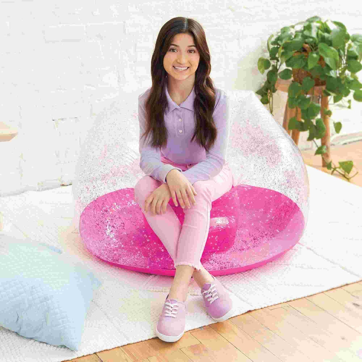 Make it Real | Inflatable Sparkle Chair Pink