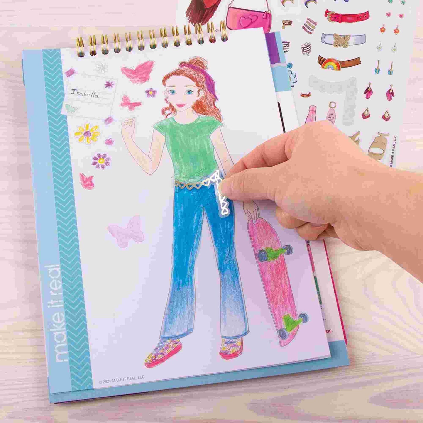 Make it Real | Blooming Vibes Design Sketchbook with Stencils and Stickers