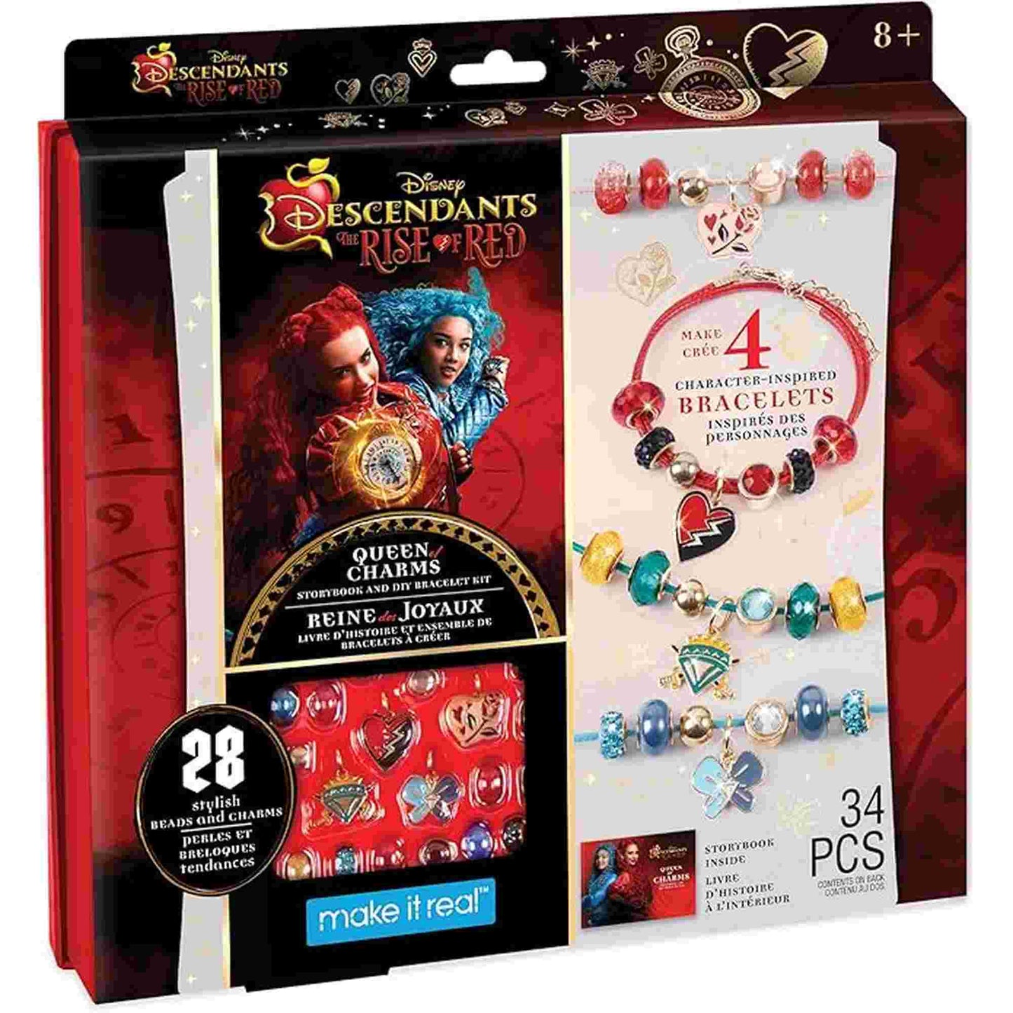 Make it Real | Disney Descendants 4 Rise of Red Queen of Charms DIY Bracelet Craft Set