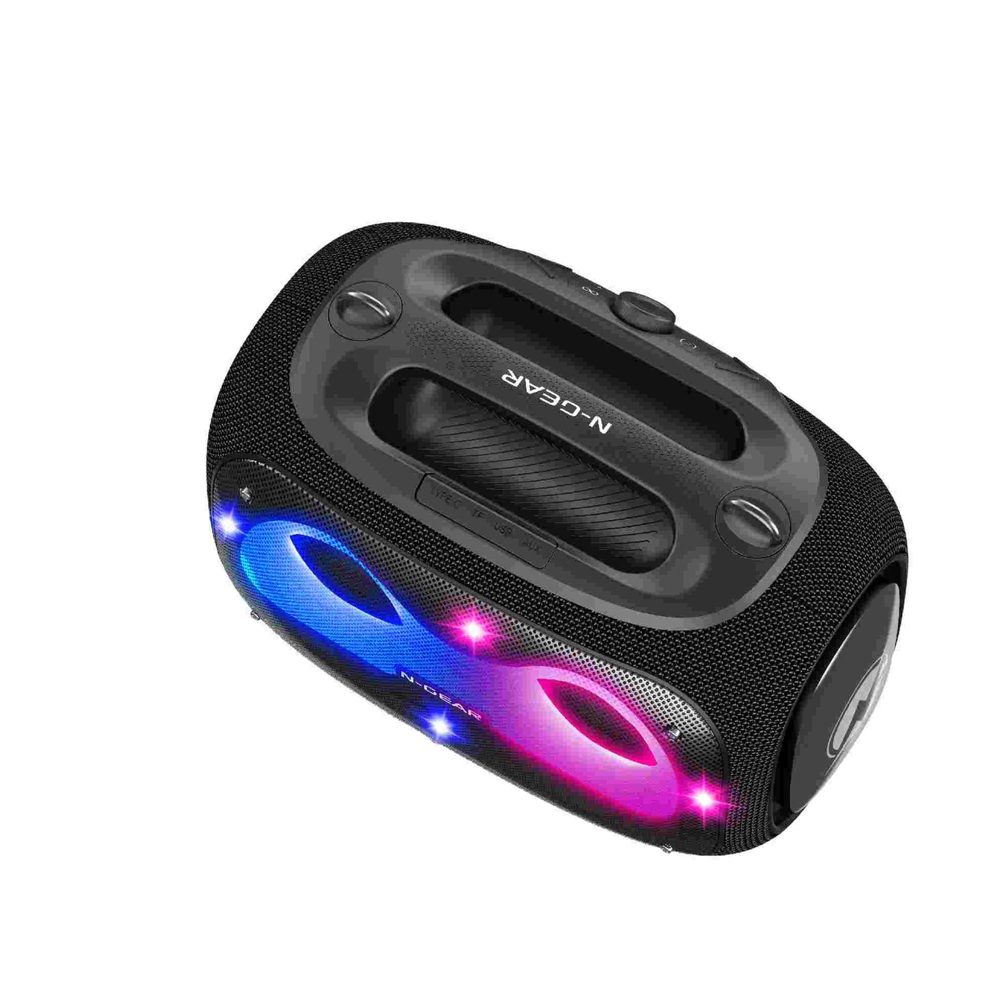 N-Gear | NRG600 Bluetooth Speaker Partybox with Lighting & 2 Microphones IPX5 Waterproof Black
