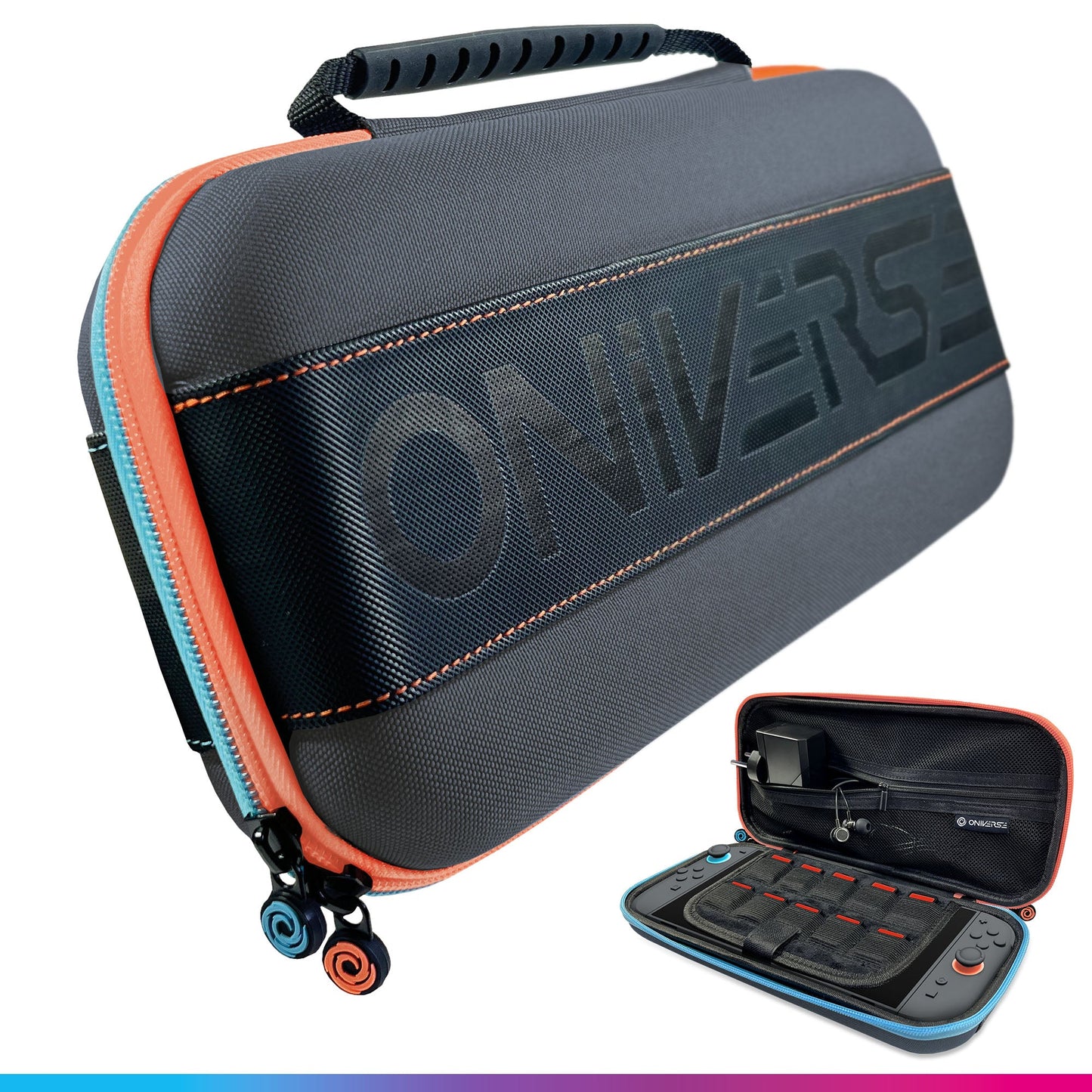 Oniverse | Nintendo Switch 2 Carrying Case with Blue & Orange Zip Tag