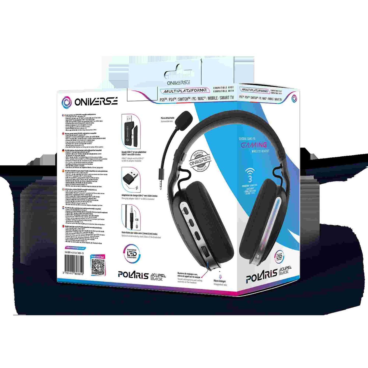 Oniverse | Polaris Multiplatform Wireless Gaming Headset (Eclipse Black)