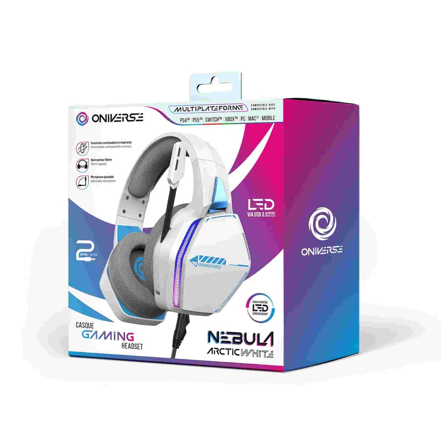 Oniverse | Nebula Multiplatform Wired Gaming Headset (Arctic White)