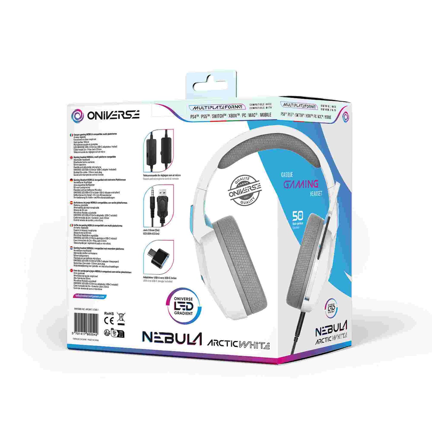 Oniverse | Nebula Multiplatform Wired Gaming Headset (Arctic White)