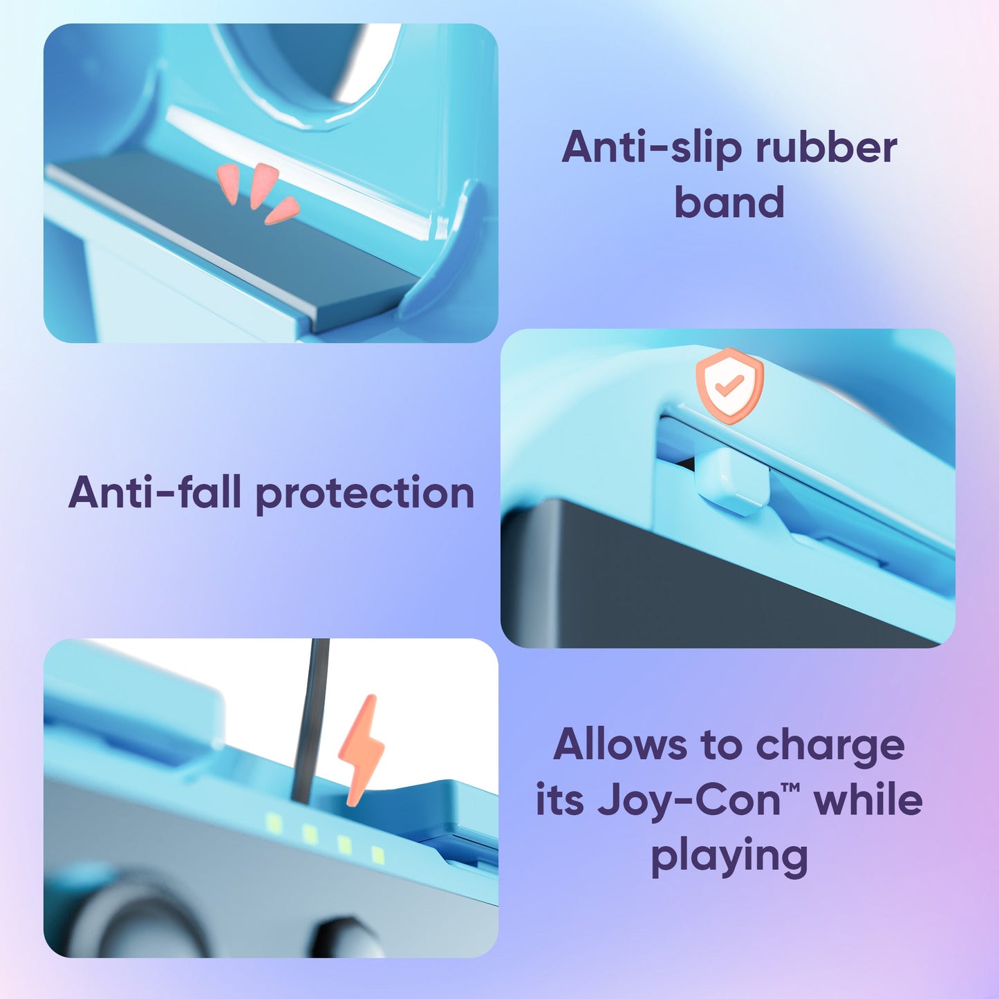 Oniverse | Pack of 2 Ergonomic Grips for Nintendo Switch 2 - Orange & Blue