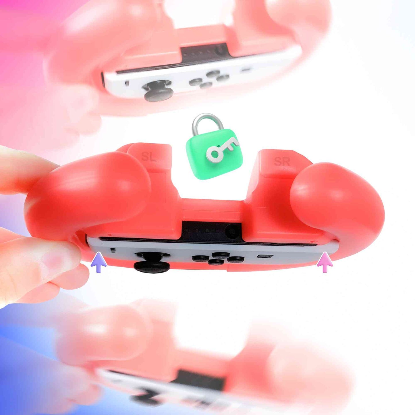 Oniverse | 4 Coloured Racing Wheel Peripherals with Smurfs Kart for Nintendo Switch