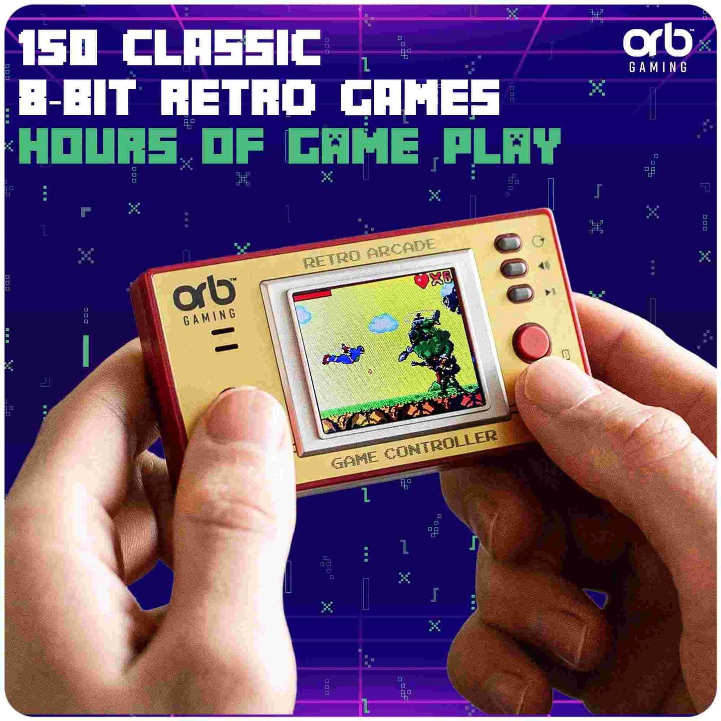 Thumbs Up Orb Retro Mini Handheld Console Gold 150 Games