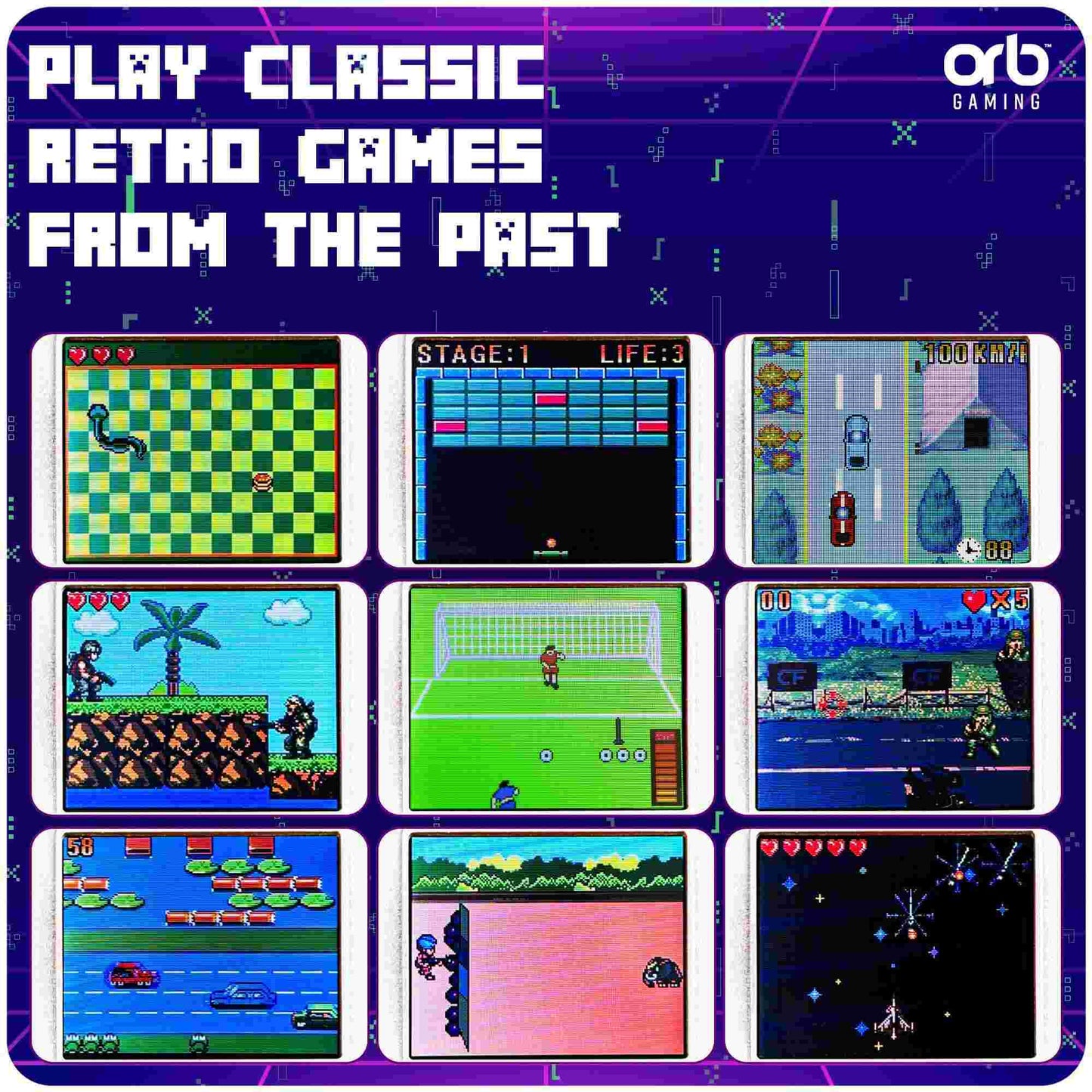 Thumbs Up Orb Retro Mini Handheld Console Gold 150 Games