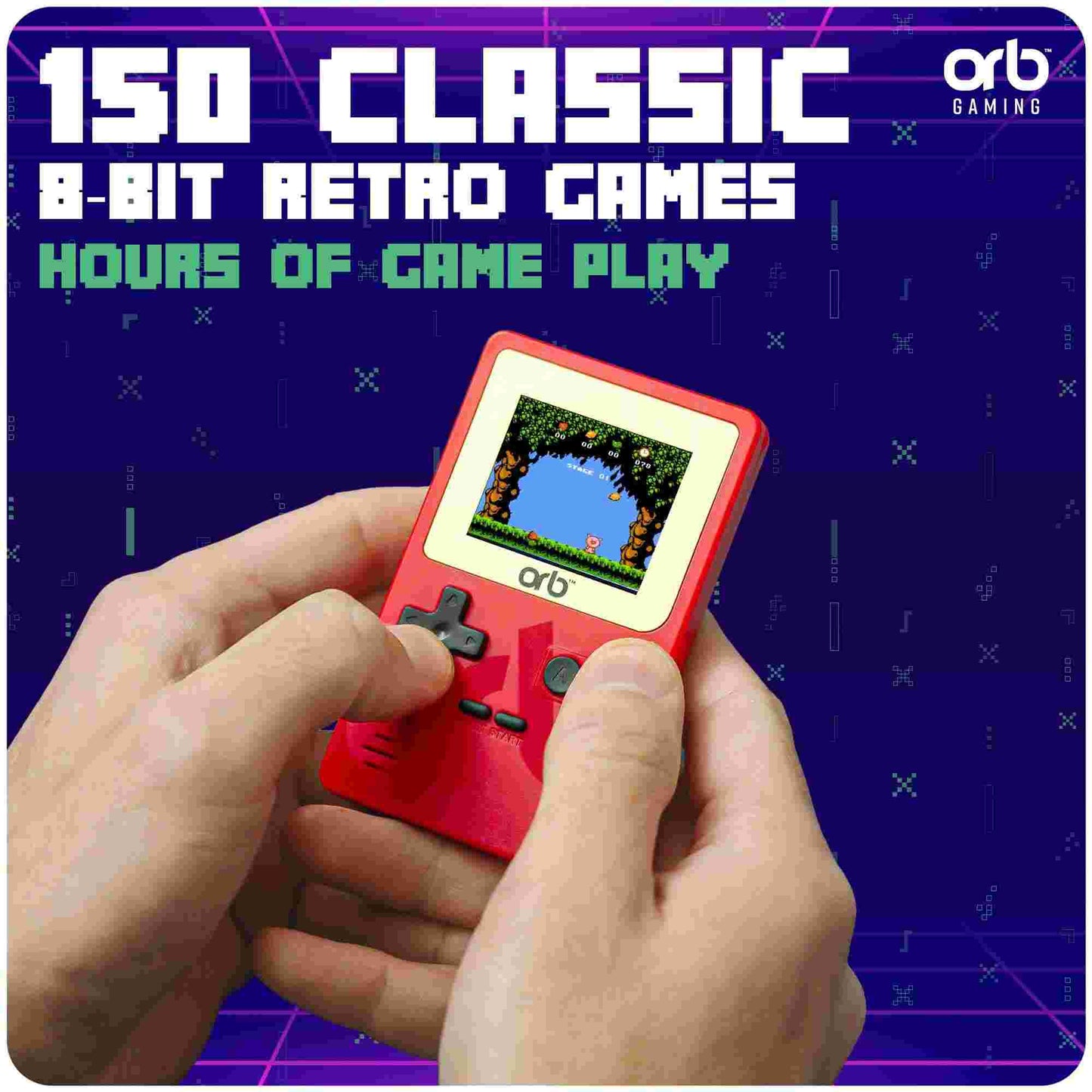 Thumbs Up Orb Retro Mini Handheld Console Red 150 Games
