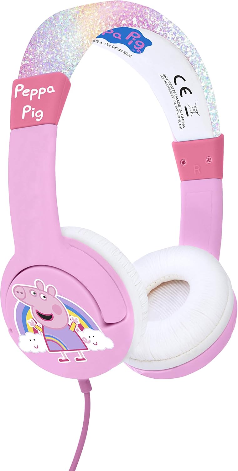 Peppa Pig | Glitter Rainbow Peppa Kids Headphones - xploregifts