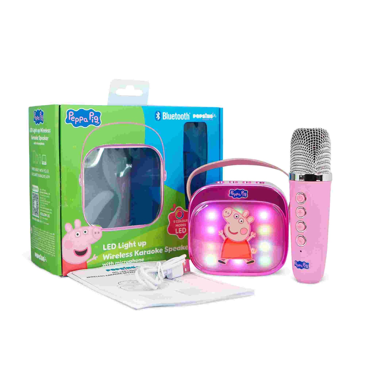 OTL Peppa Pig Popsing Led Light-Up Wireless Karaoke Speaker & Microphone